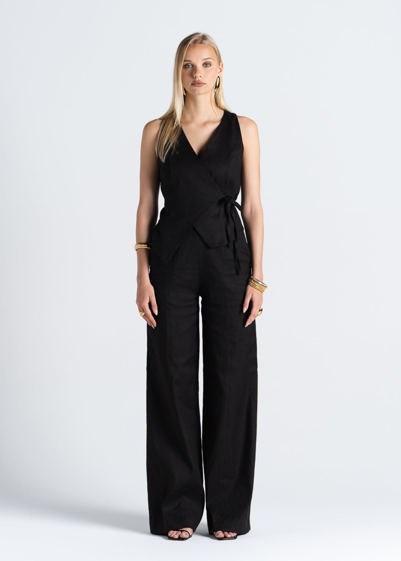Elise Wide-Leg Linen Trousers
