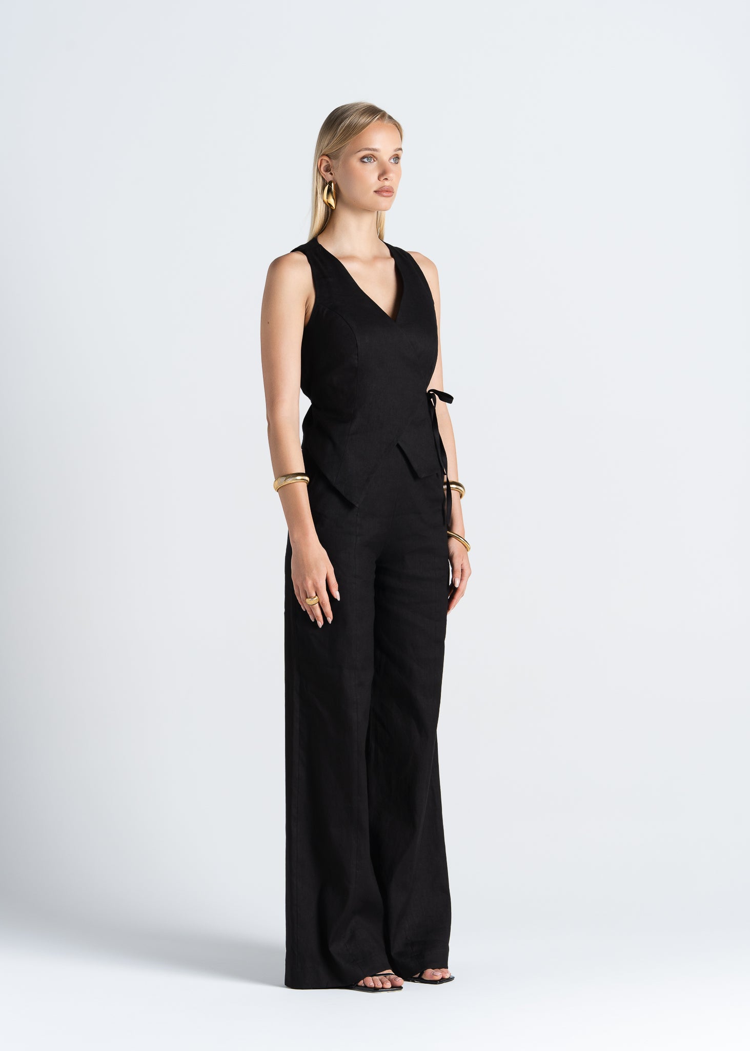 Elise Wide-Leg Linen Trousers