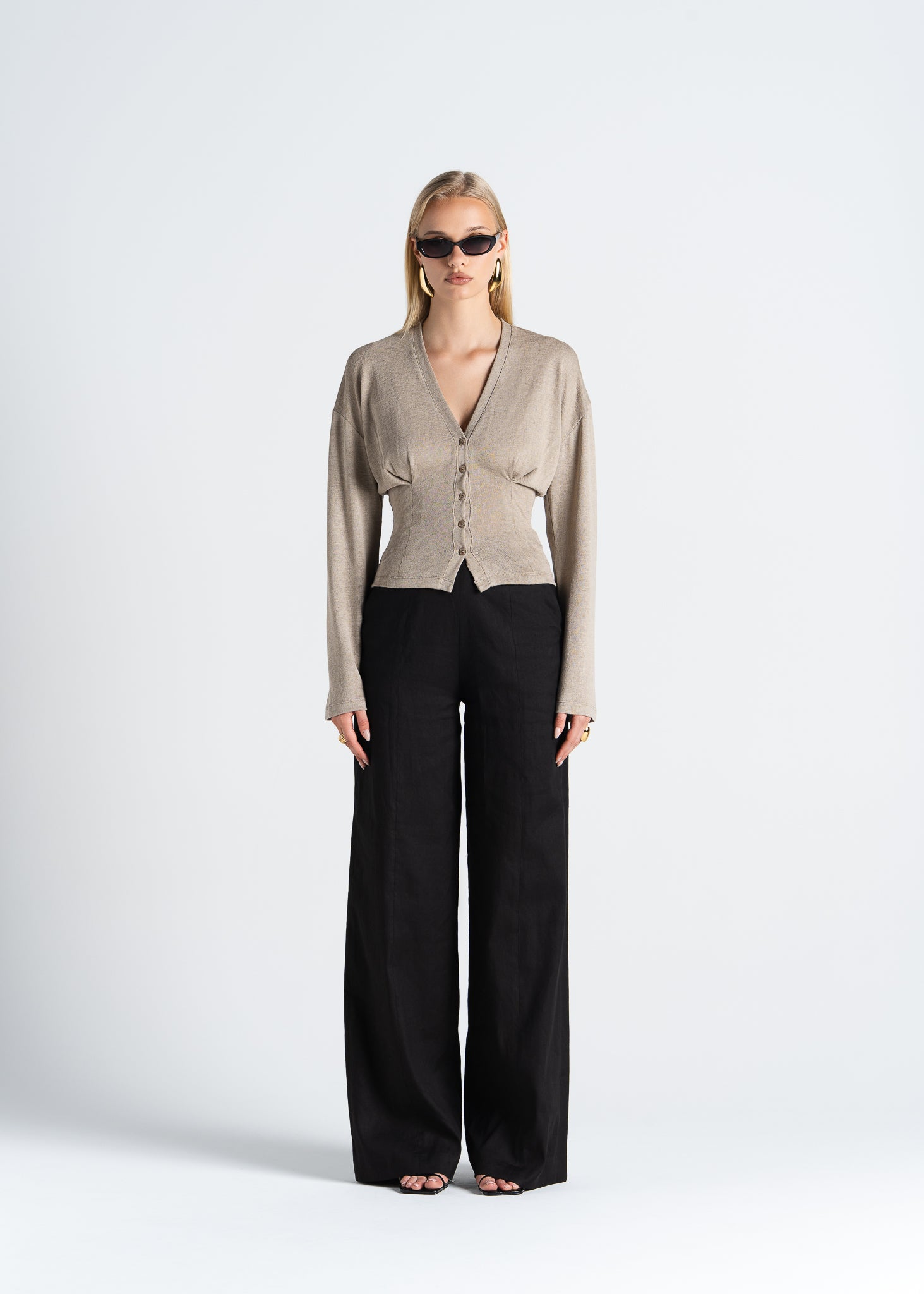 Elise Wide-Leg Linen Trousers