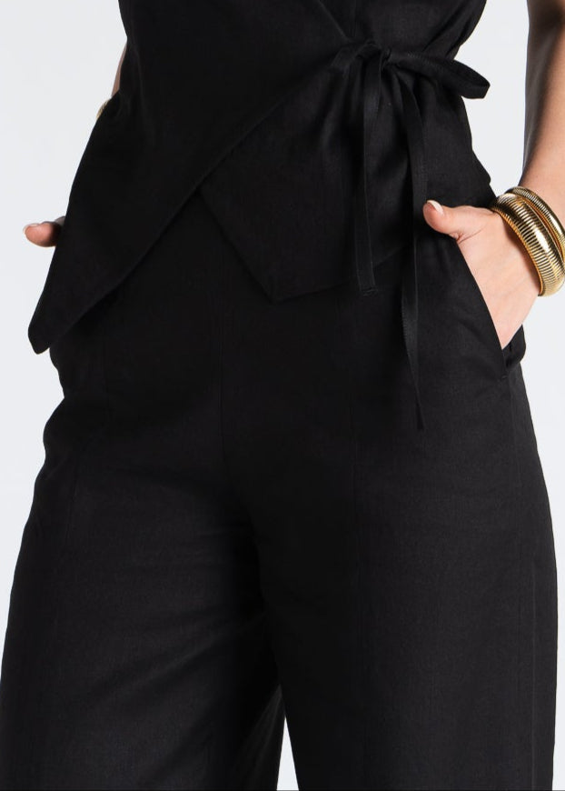Elise Wide-Leg Linen Trousers