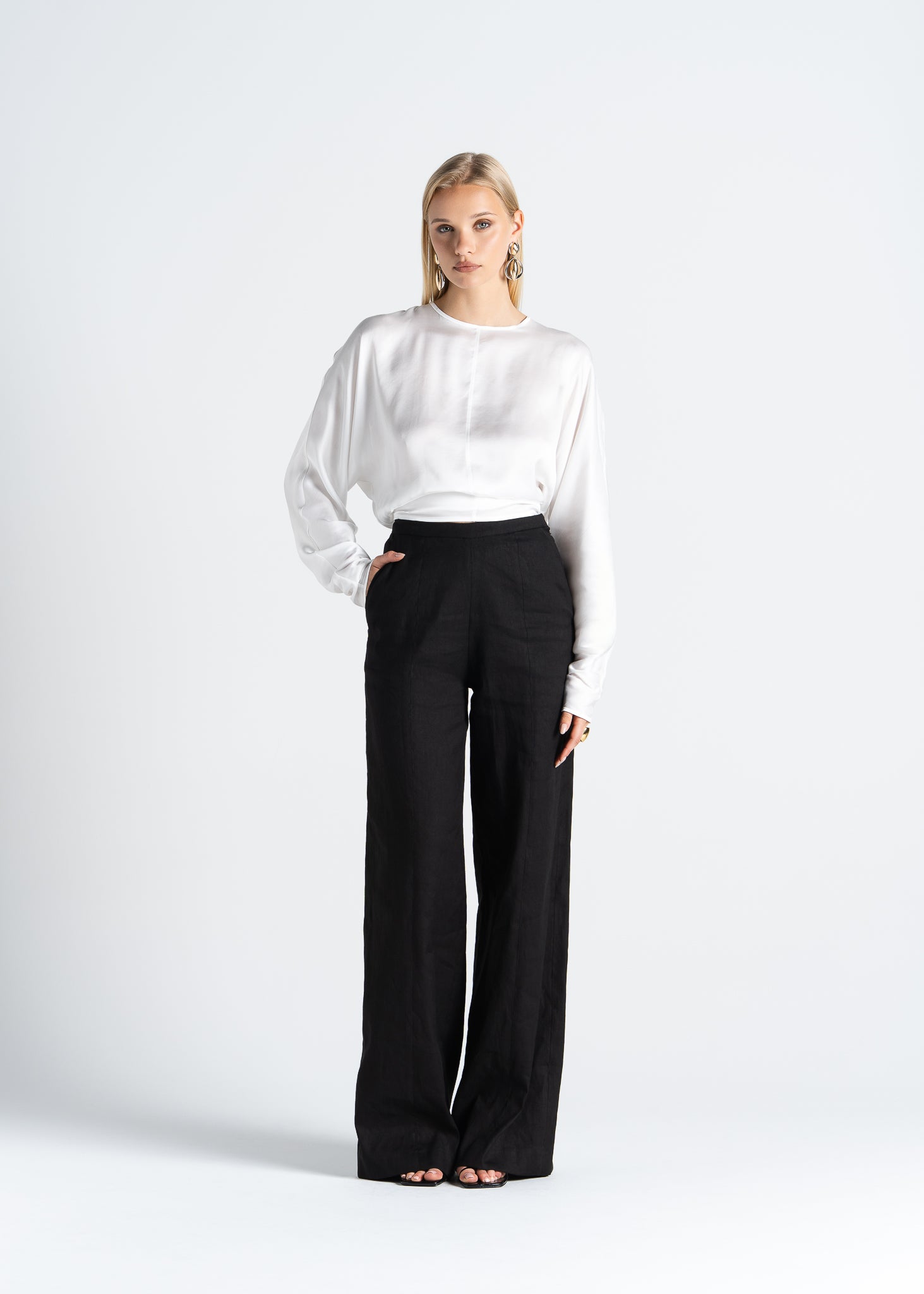 Elise Wide-Leg Linen Trousers