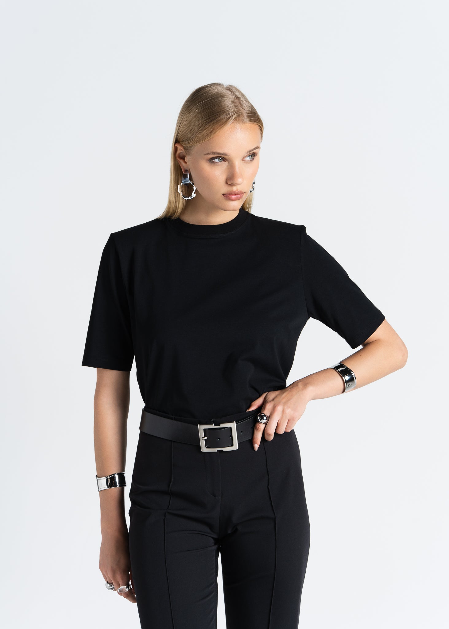 Boxy Fit Shoulder Pad T-Shirt