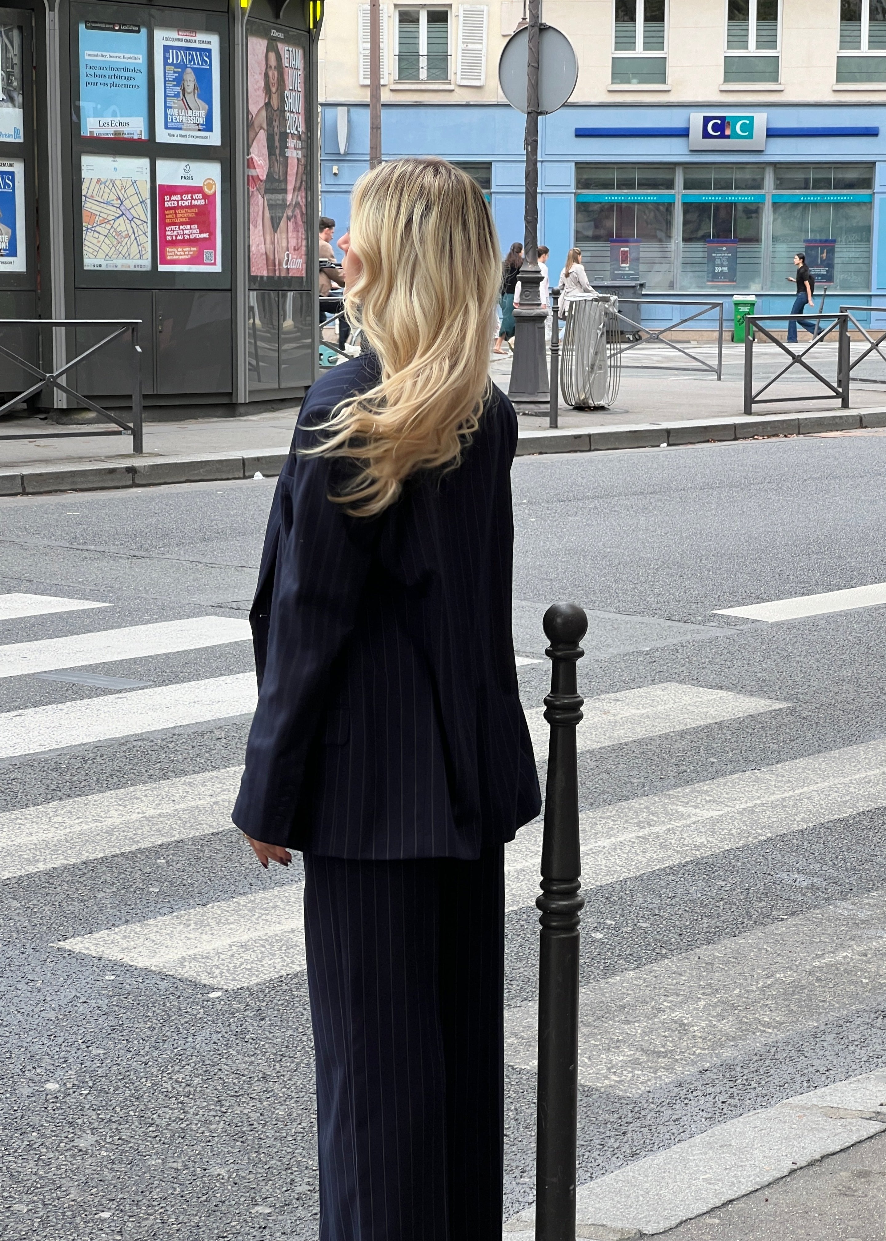 Jagger Pinstripe Tailored Trousers - Navy
