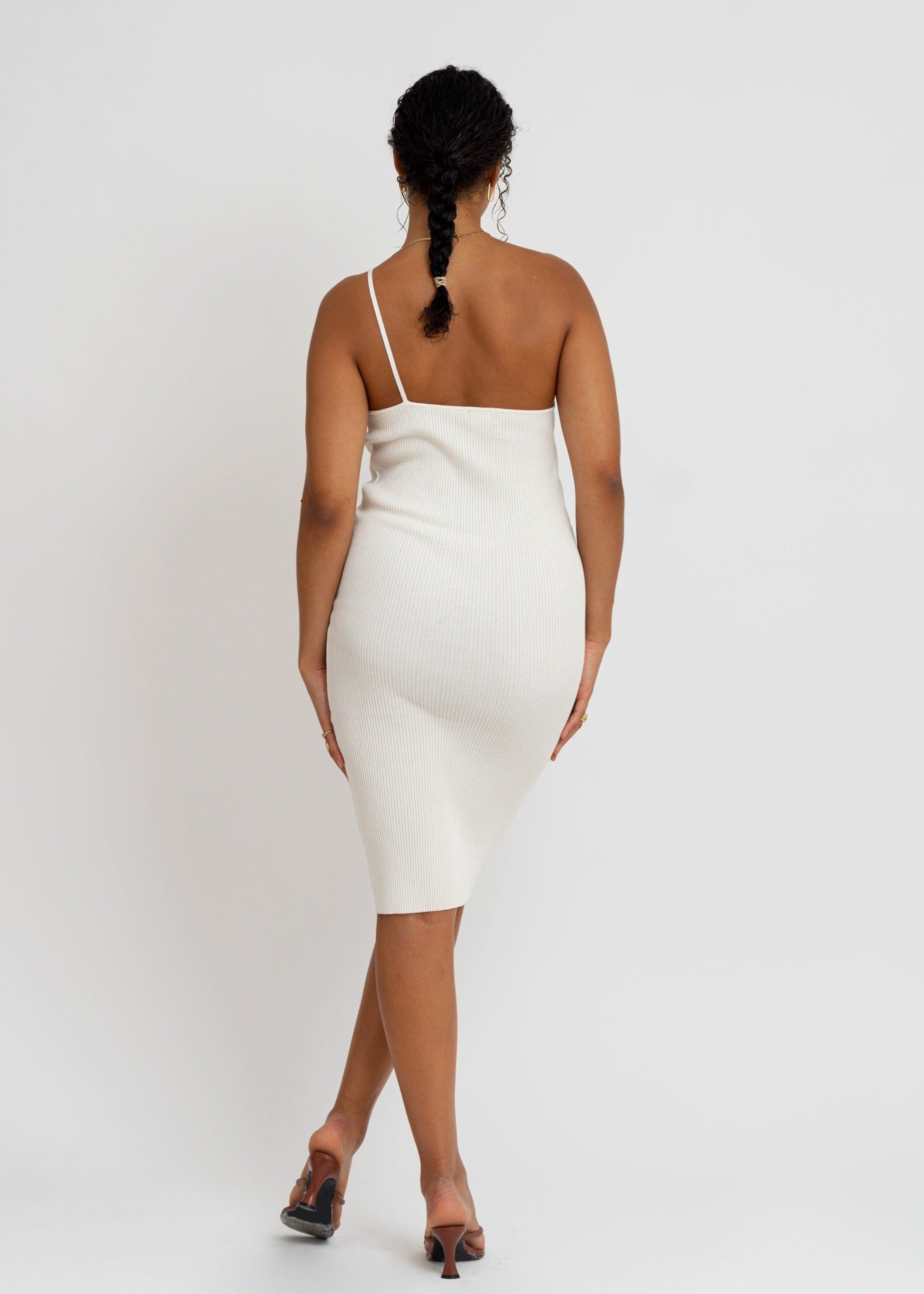 Nassau Long Knit Dress- Cream White