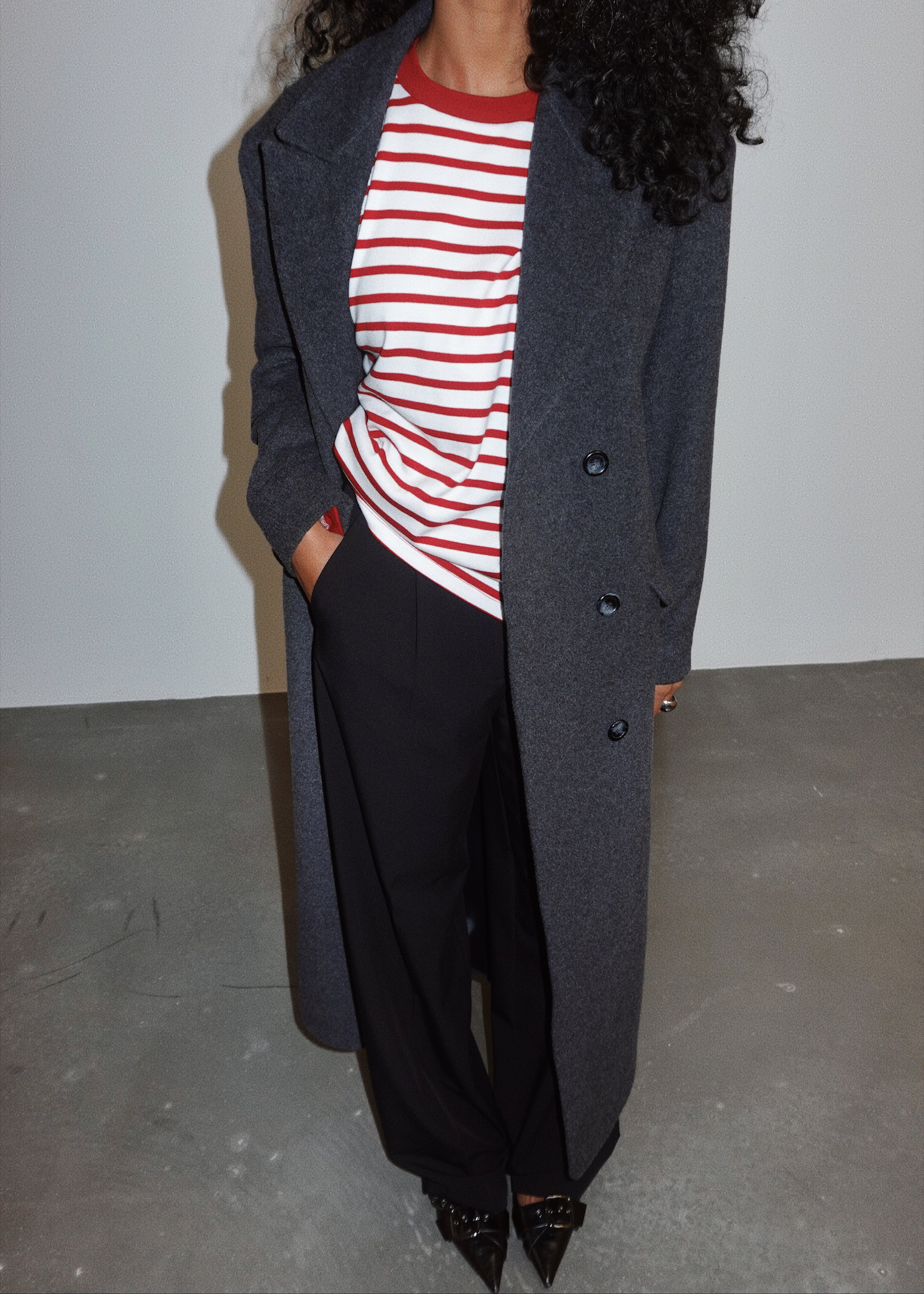 Atlas Oversized Striped Sweater - Red & White
