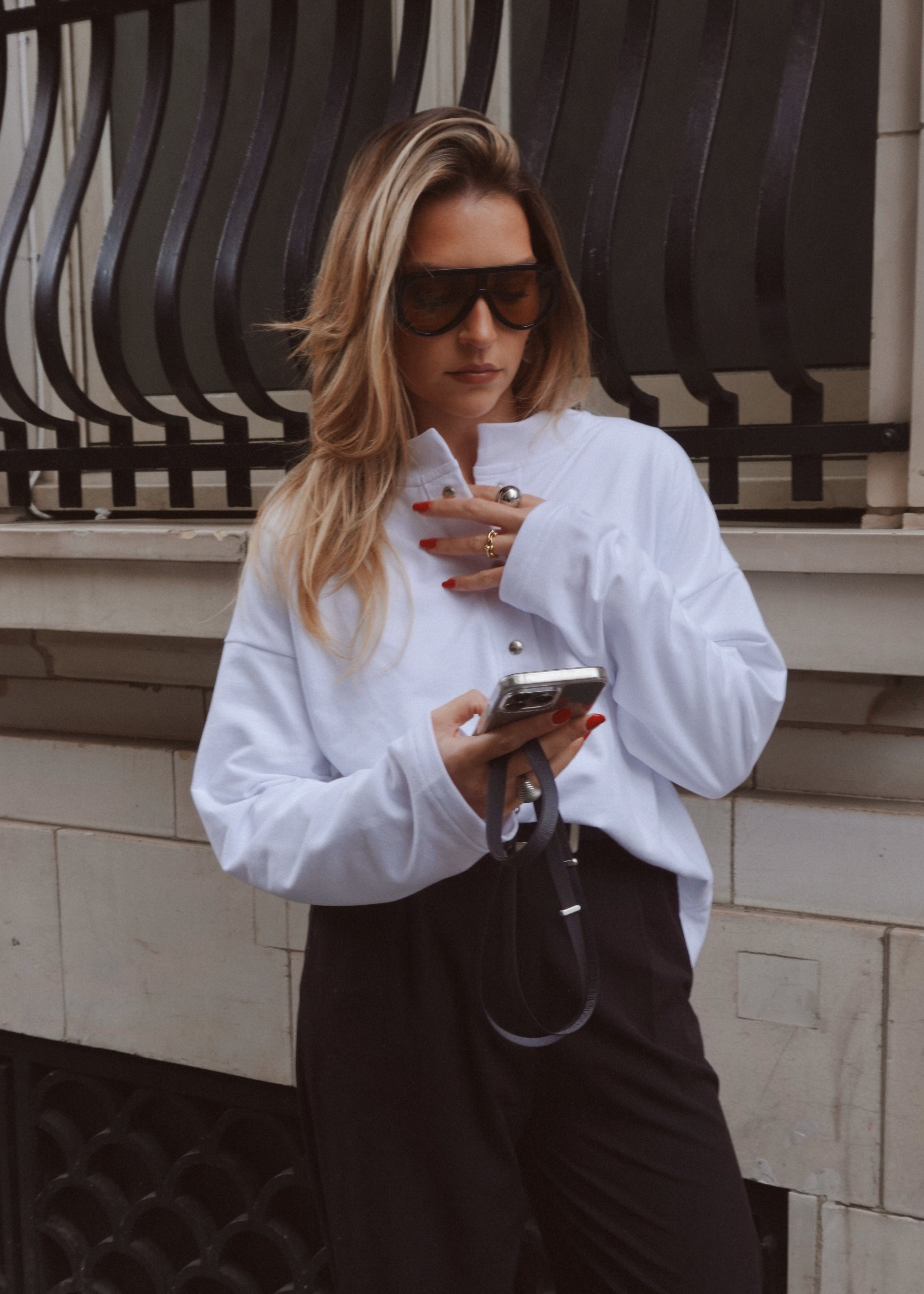 Diana Oversized Henley Sweatshirt