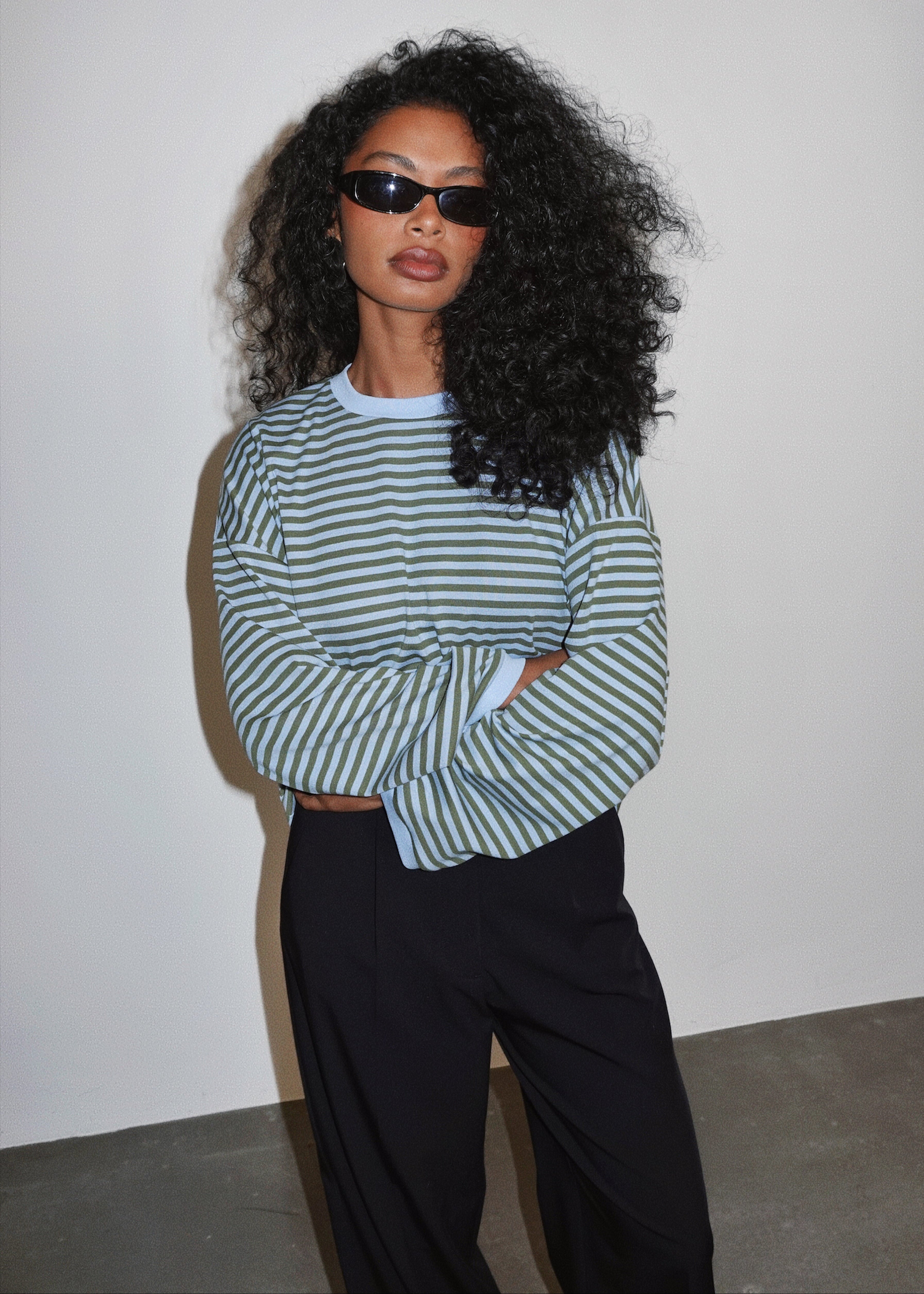 Atlas Oversized Striped Sweater - Green & Blue