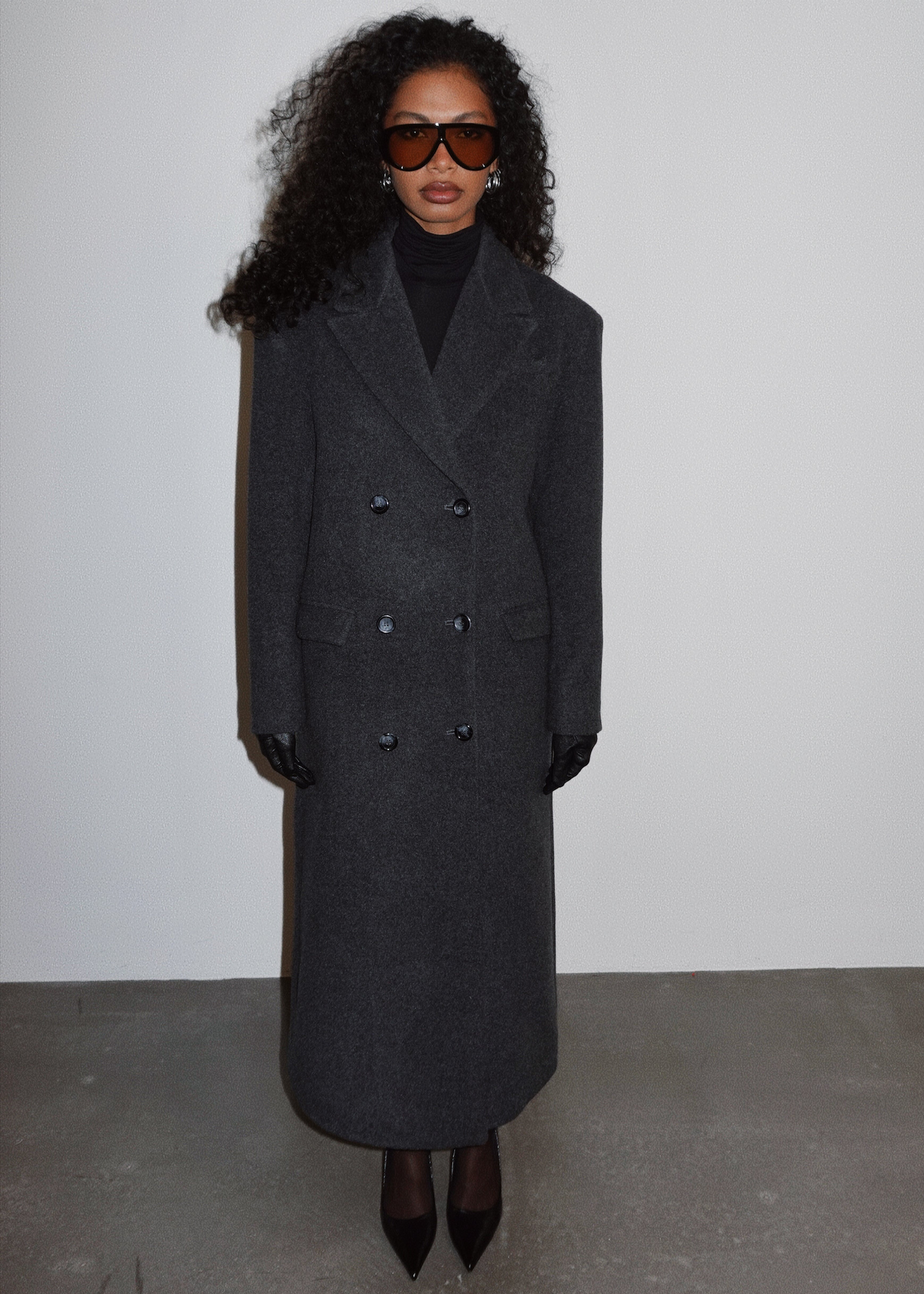 Brabus Maxi Wool Oversized Coat - Charcoal