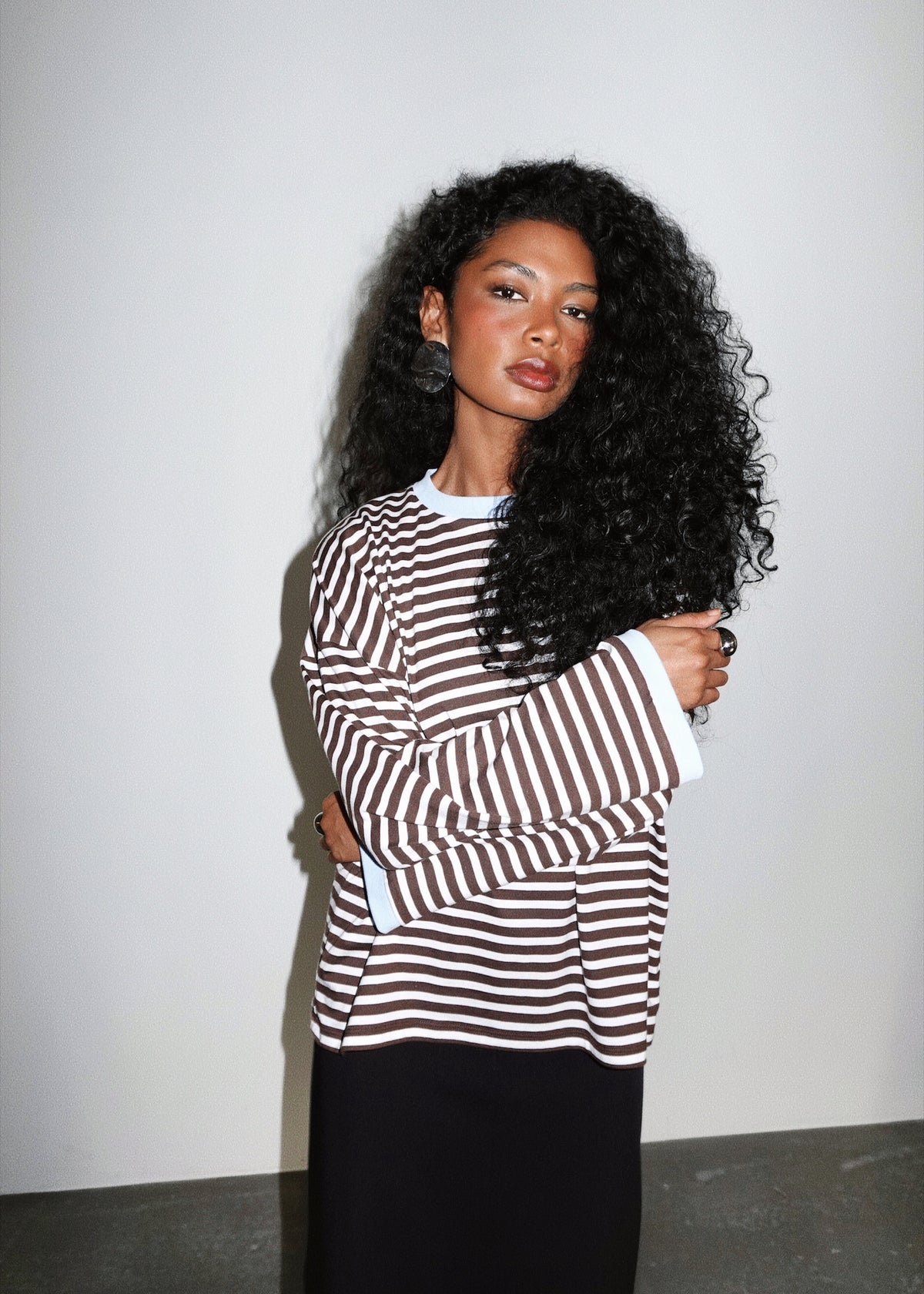 Atlas Oversized Striped Sweater - Brown & Blue