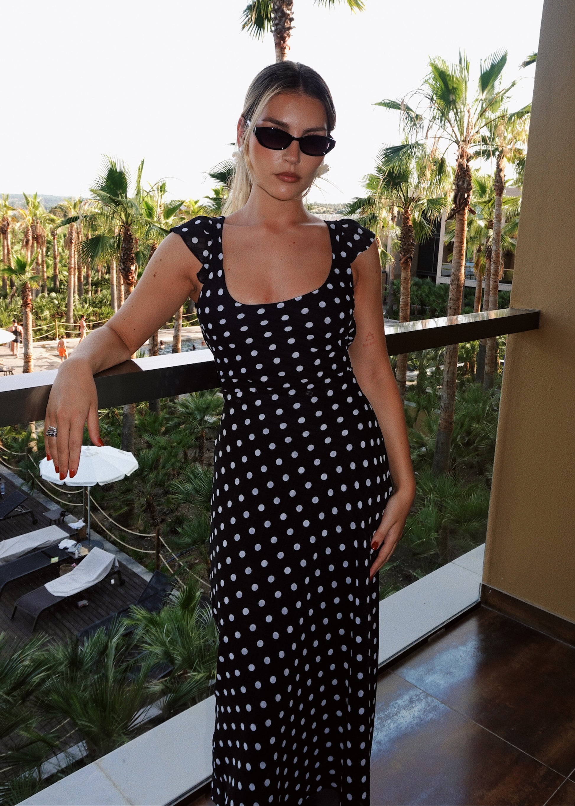Carmen Polka Dot Midi Dress