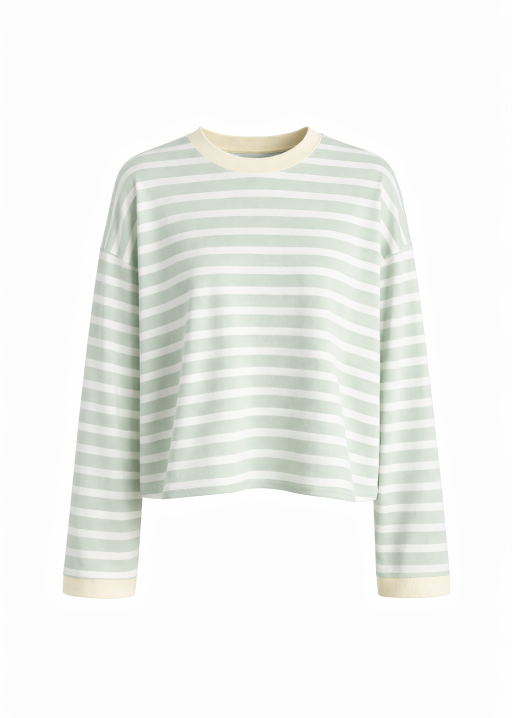 Atlas Oversized Striped Sweater - Mint & White