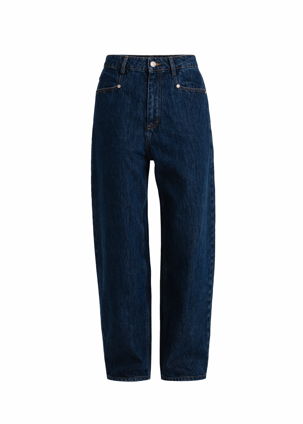 Ava Mid-Waist Barrel Jeans - Dark Blue