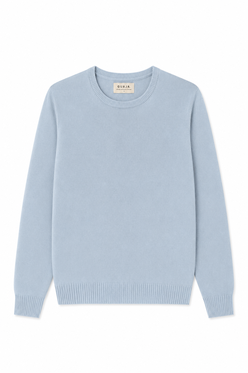 Emma Classic Crewneck Knit Sweater - Baby Blue