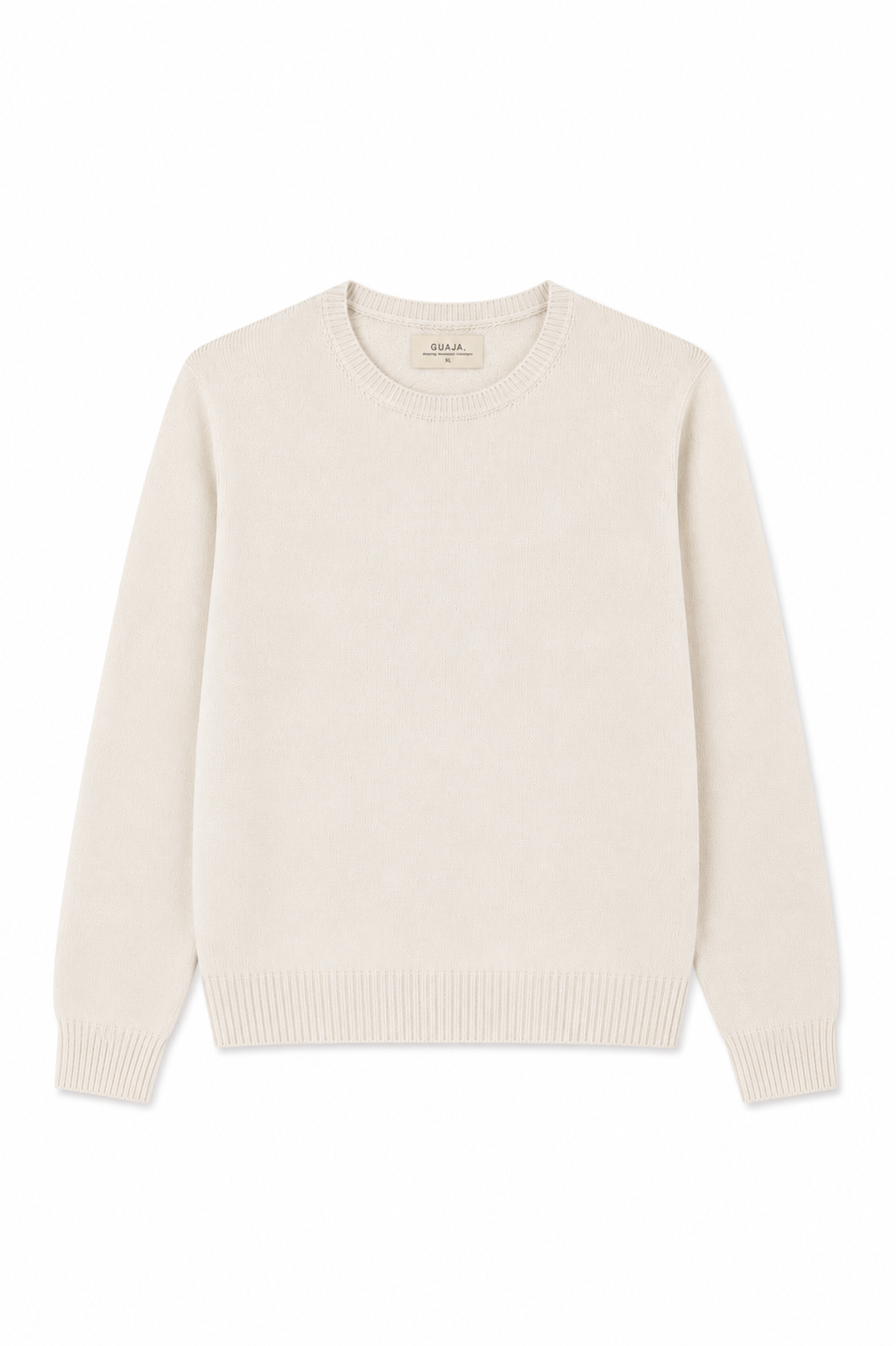 Emma Classic Crewneck Knit Sweater - Ecru