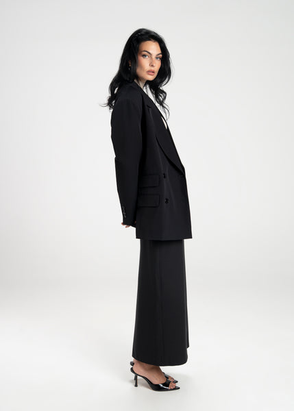 Jagger Double-Breasted Blazer Black