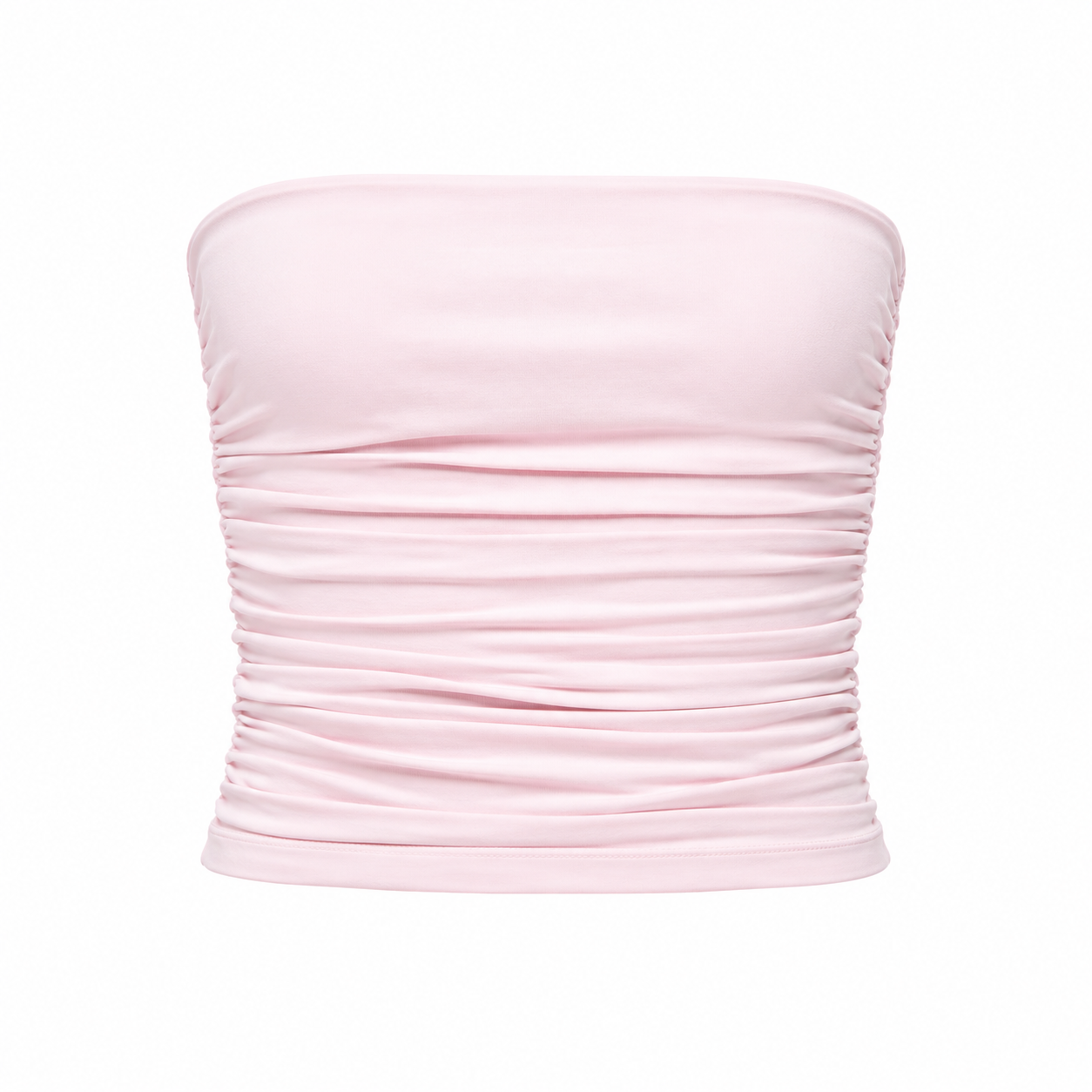 Noa Ruched Bandeau Top - Baby Pink