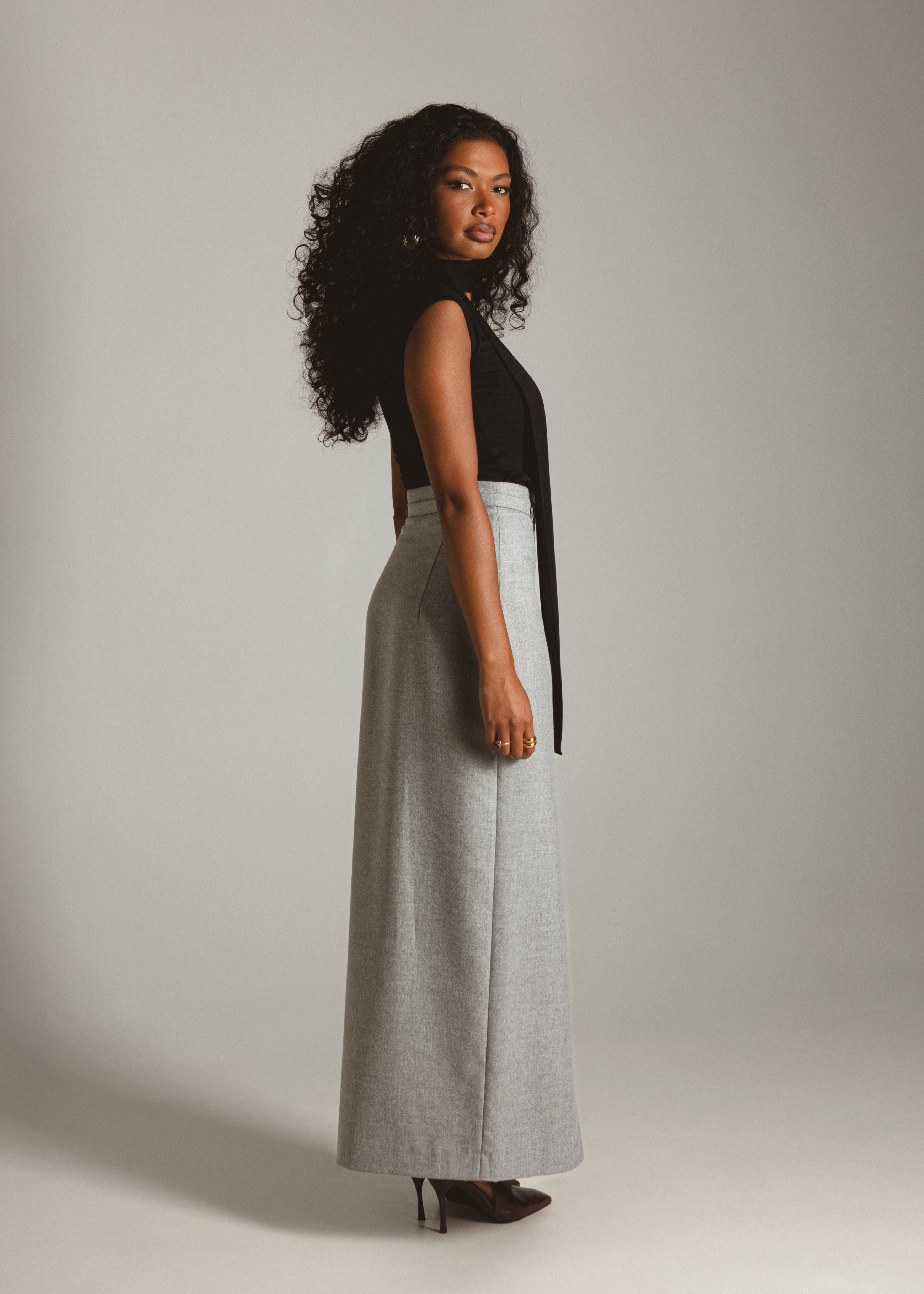 Gaia Pencil Skirt - Grey
