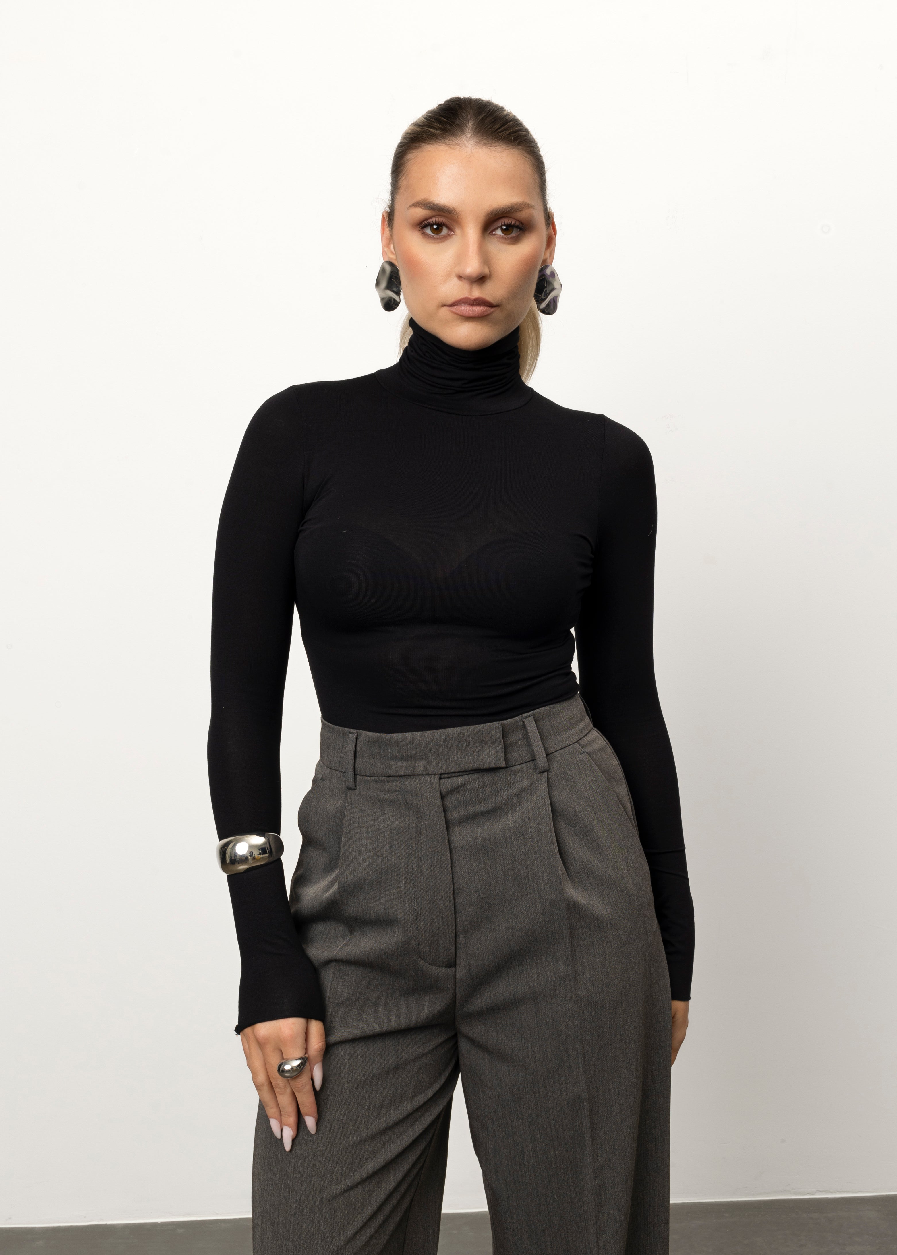 Belle Turtleneck Bodysuit - Black