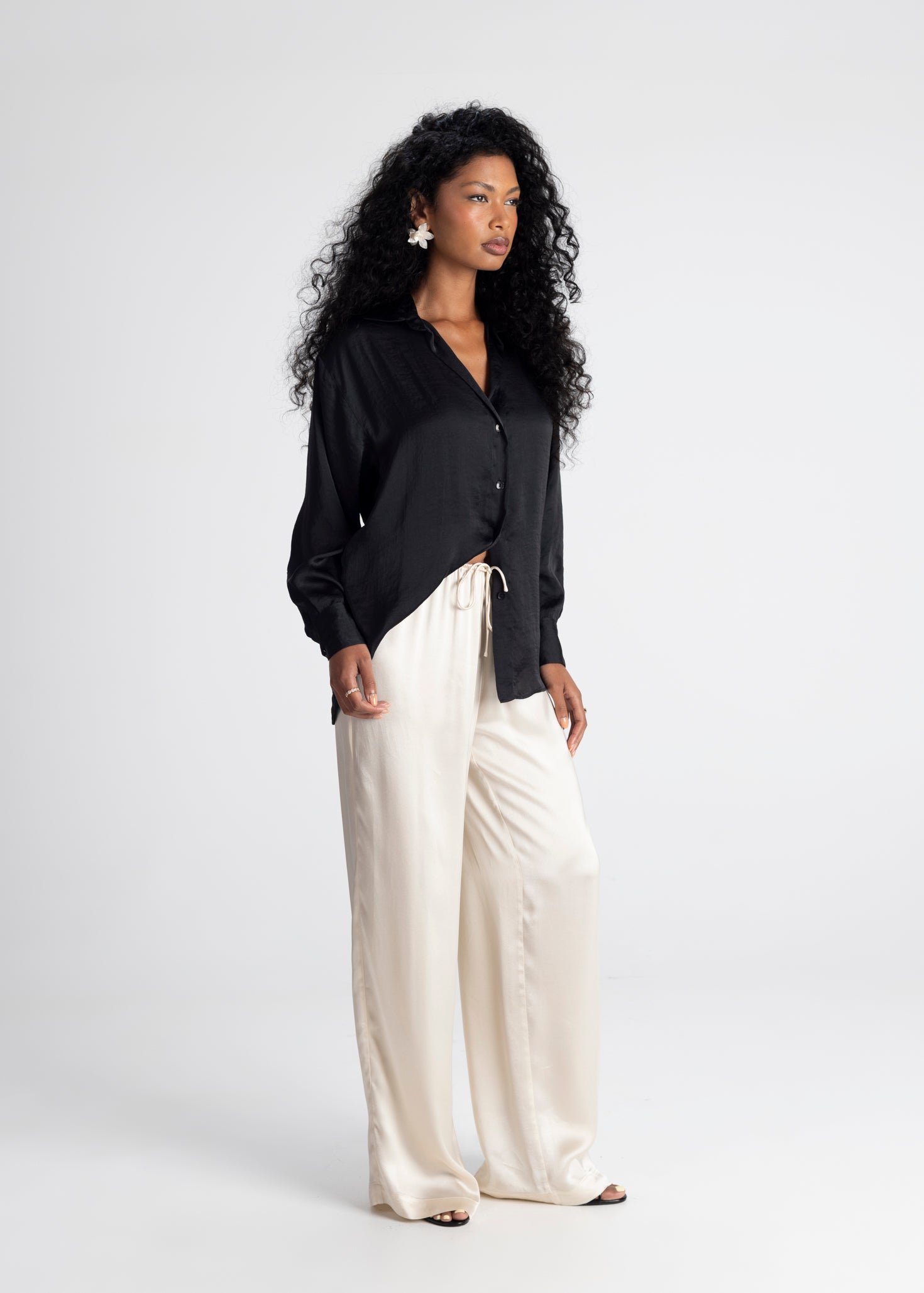 Midnight Satin Shirt