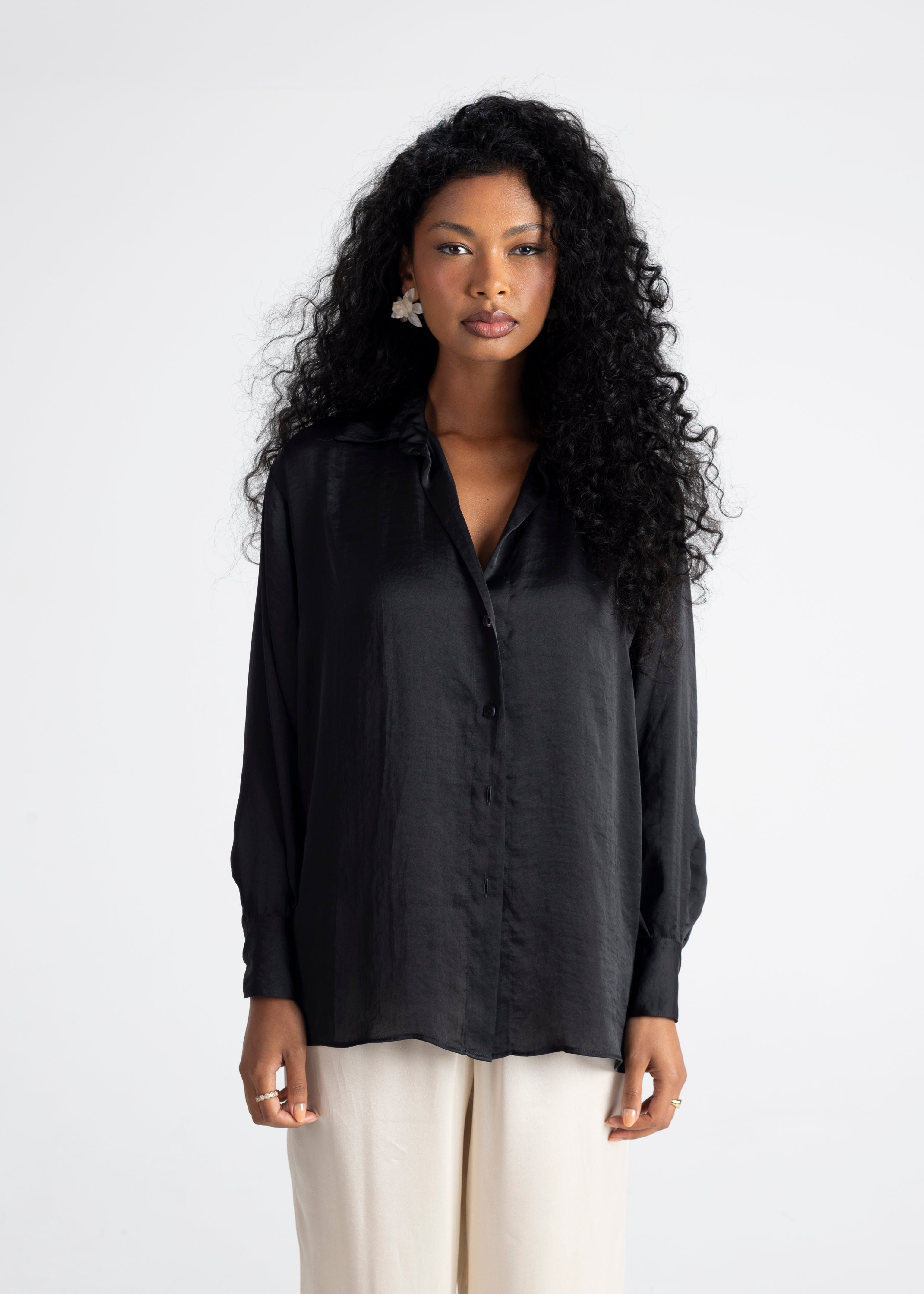 Midnight Satin Shirt