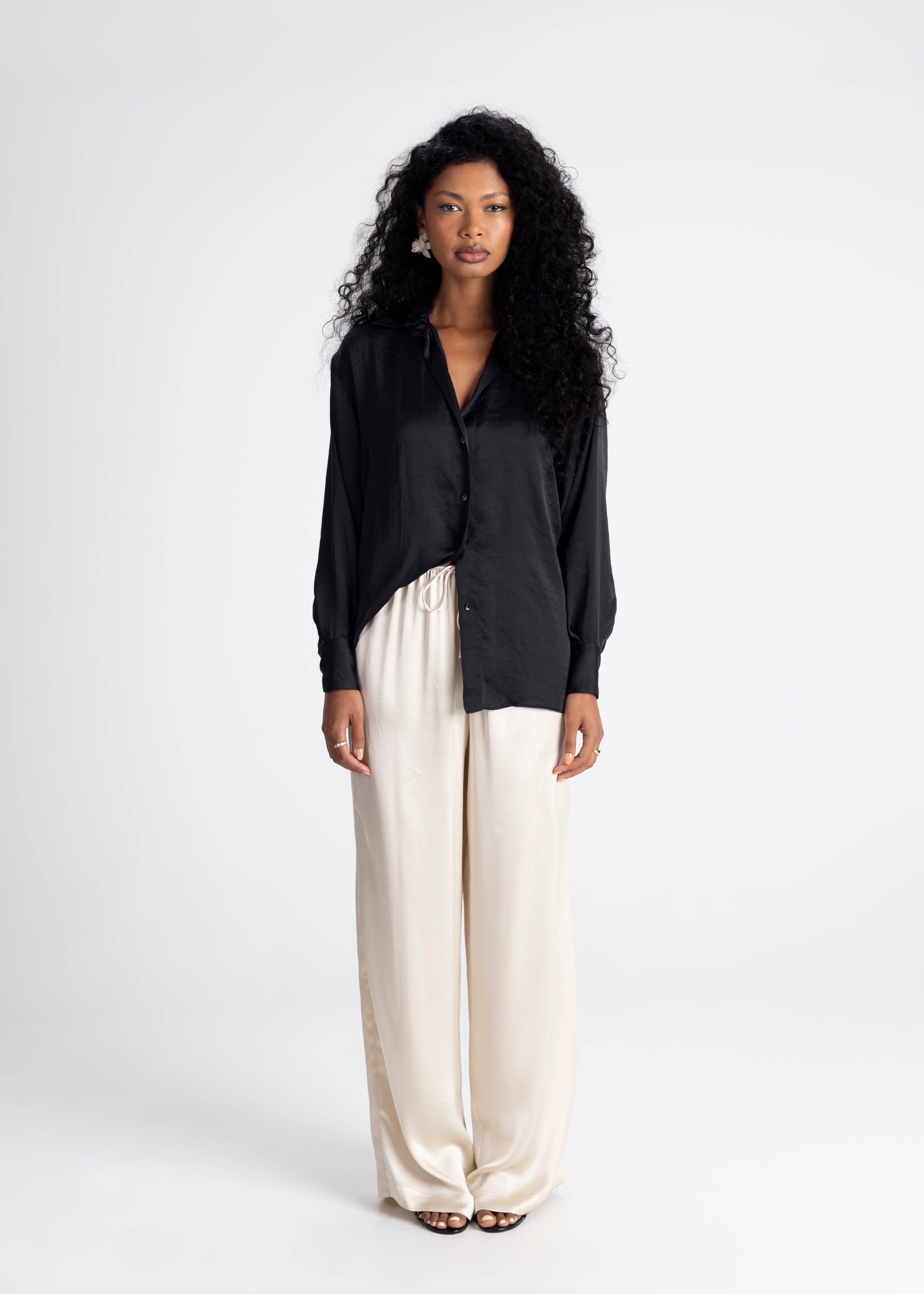 Midnight Satin Shirt