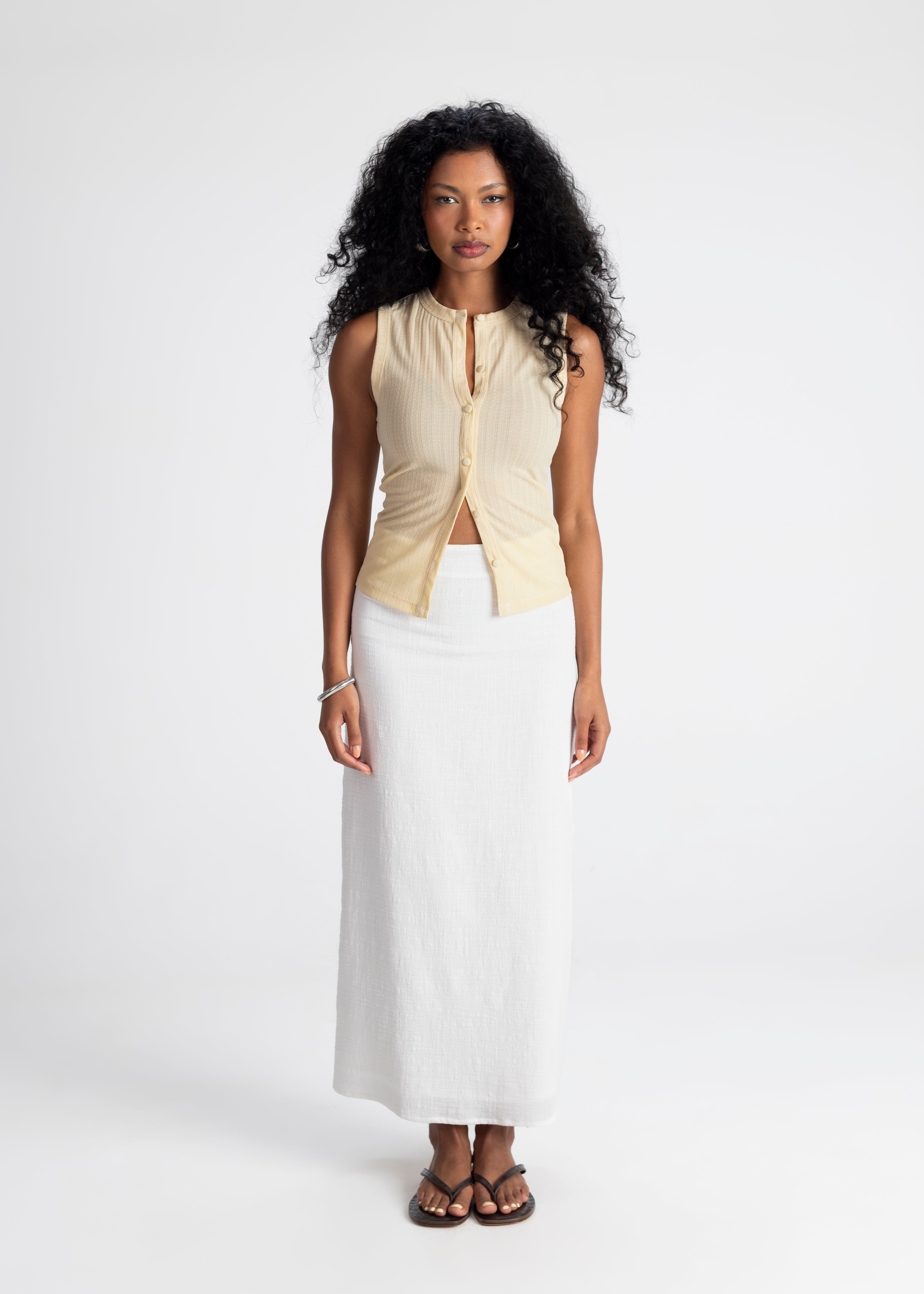 Chiara Fitted Top - Butter Yellow