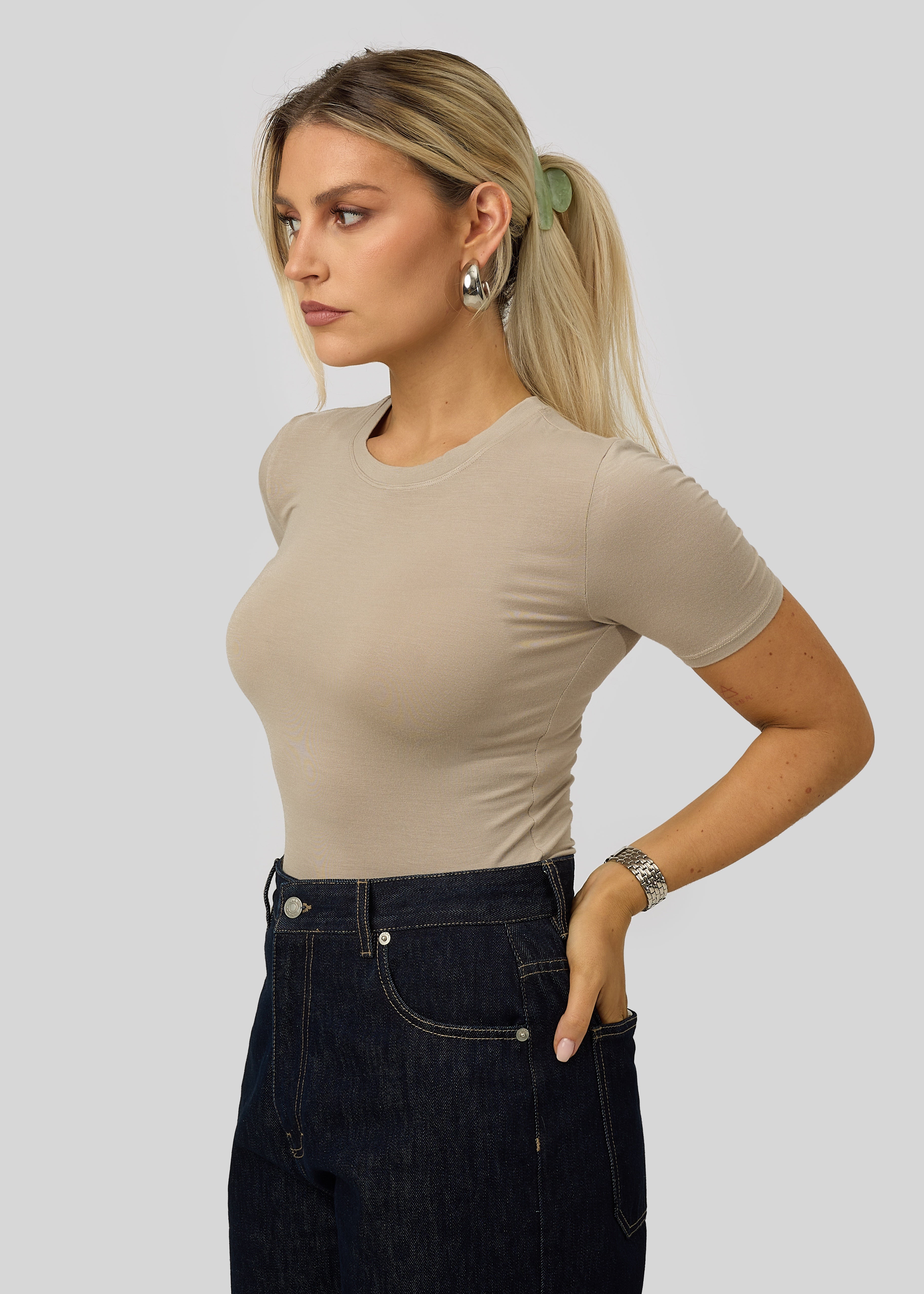 90’s Fitted T-Shirt - Stone Beige