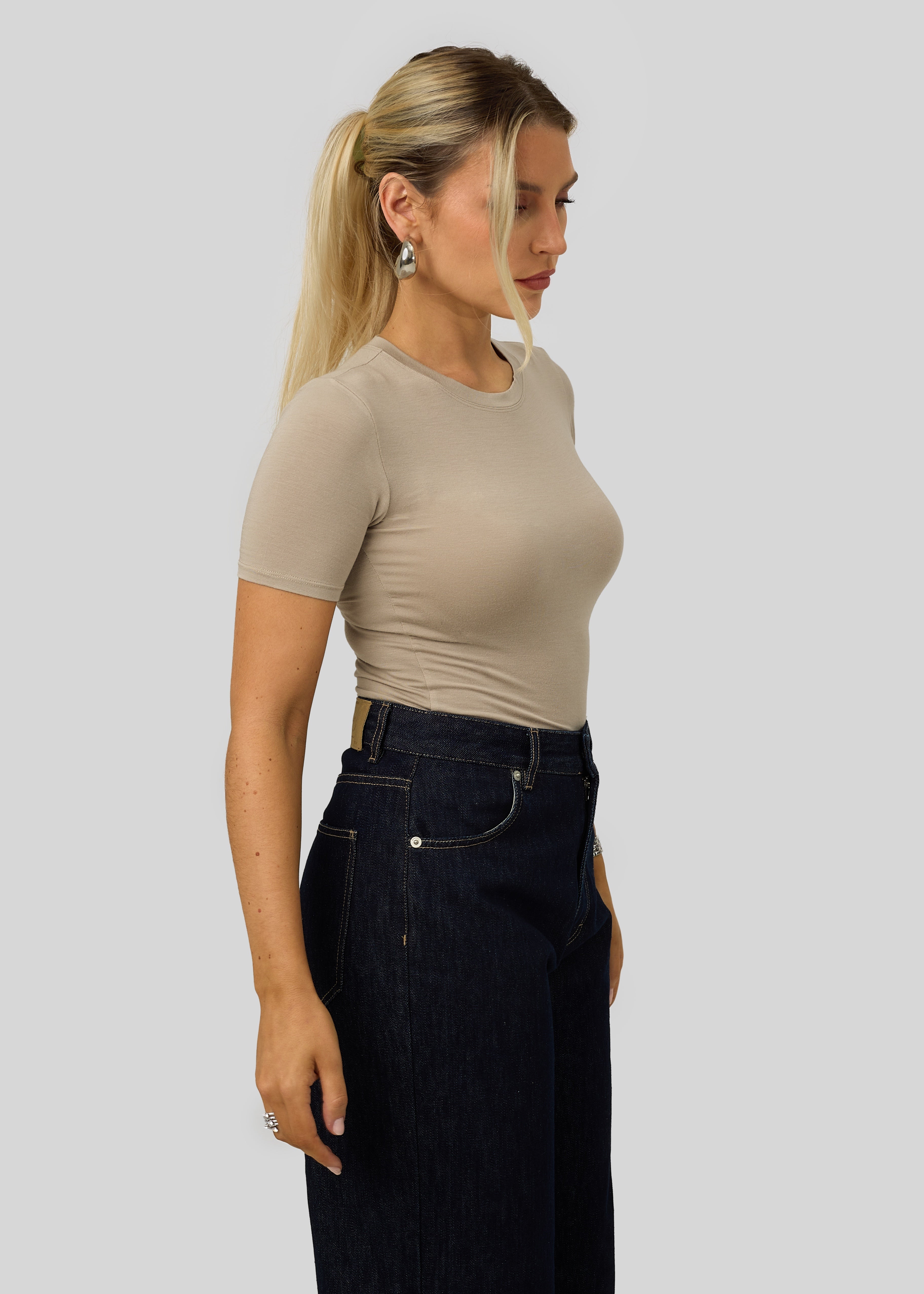 90’s Fitted T-Shirt - Stone Beige