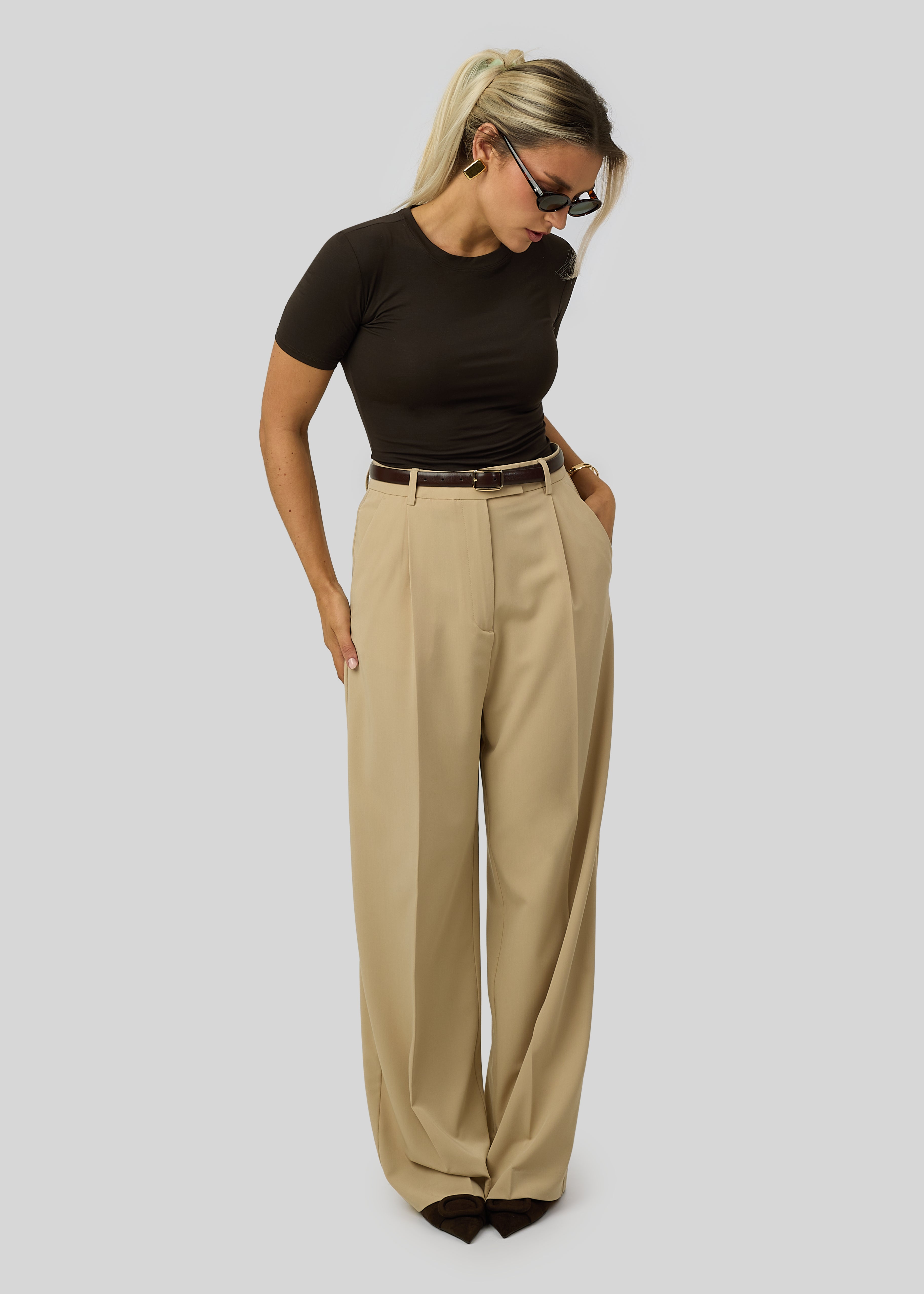 Jagger Tailored Trousers - Beige