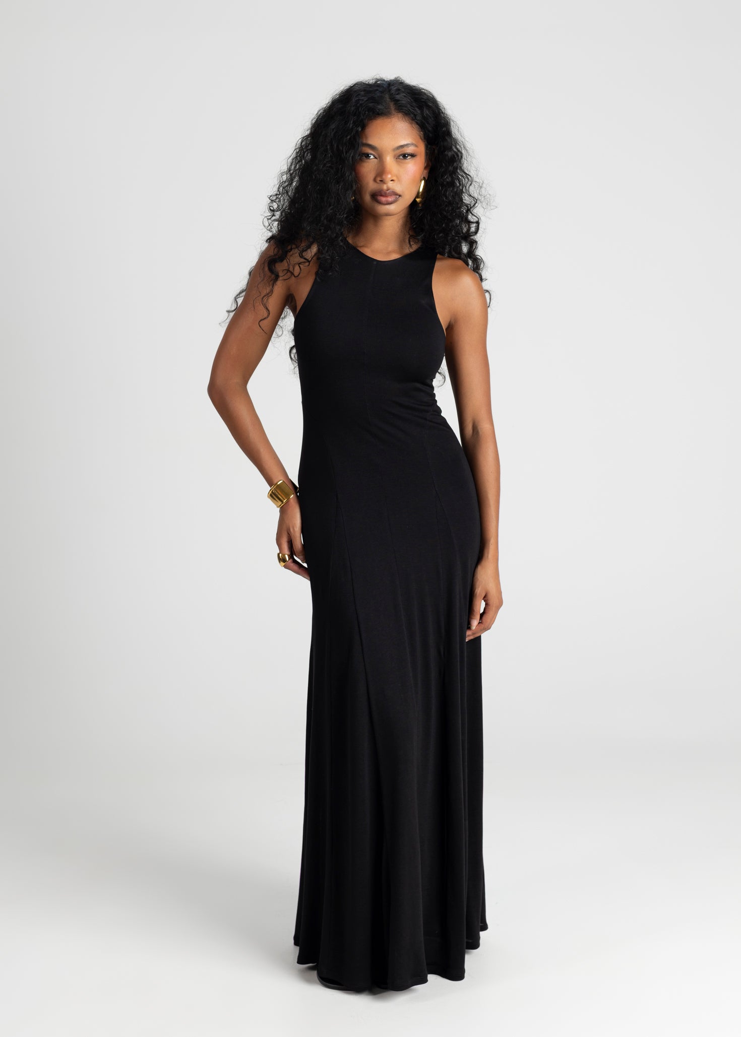 Florence Flowy Maxi Dress - Black