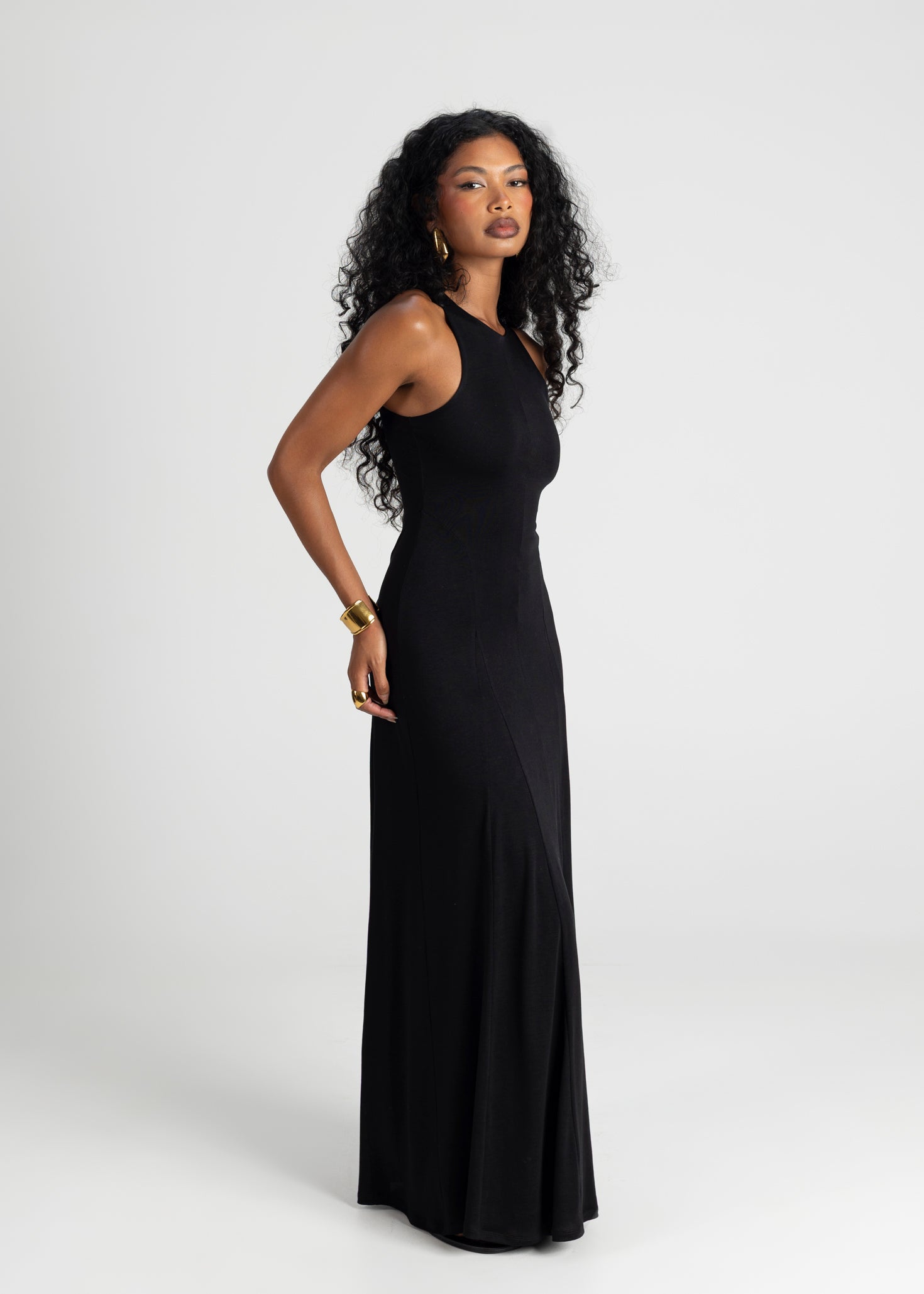 Florence Flowy Maxi Dress - Black