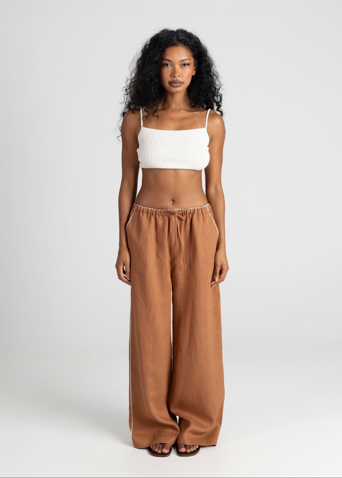 Mai Loose Linen Pants - Terracotta
