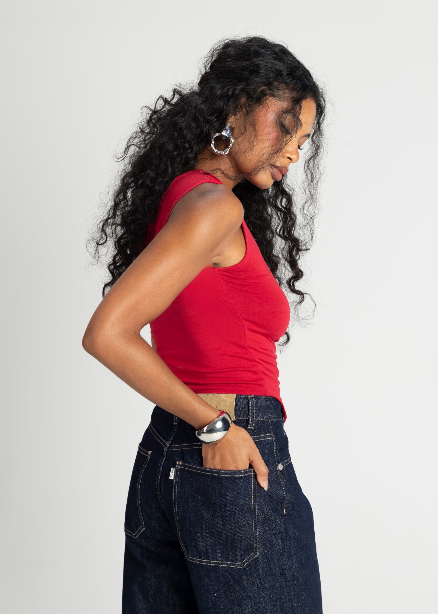 Anita One Shoulder Top - Red