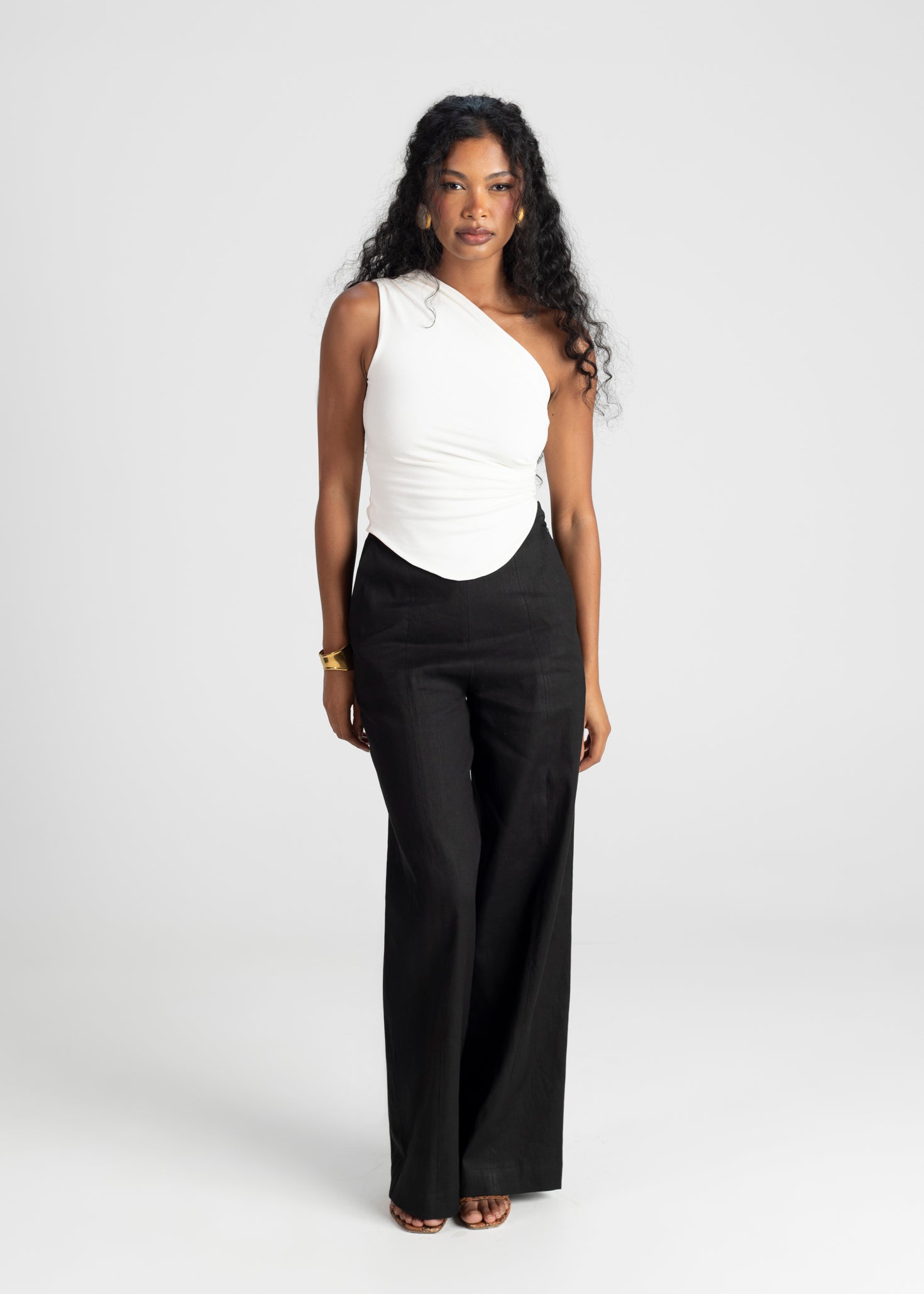 Anita One Shoulder Top - Off-White