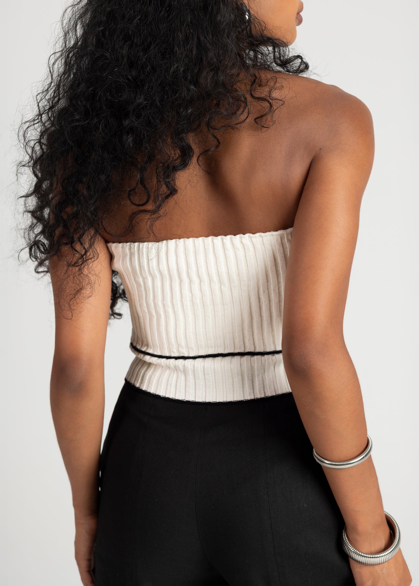 Giselle Bandeau Knitted Top - White