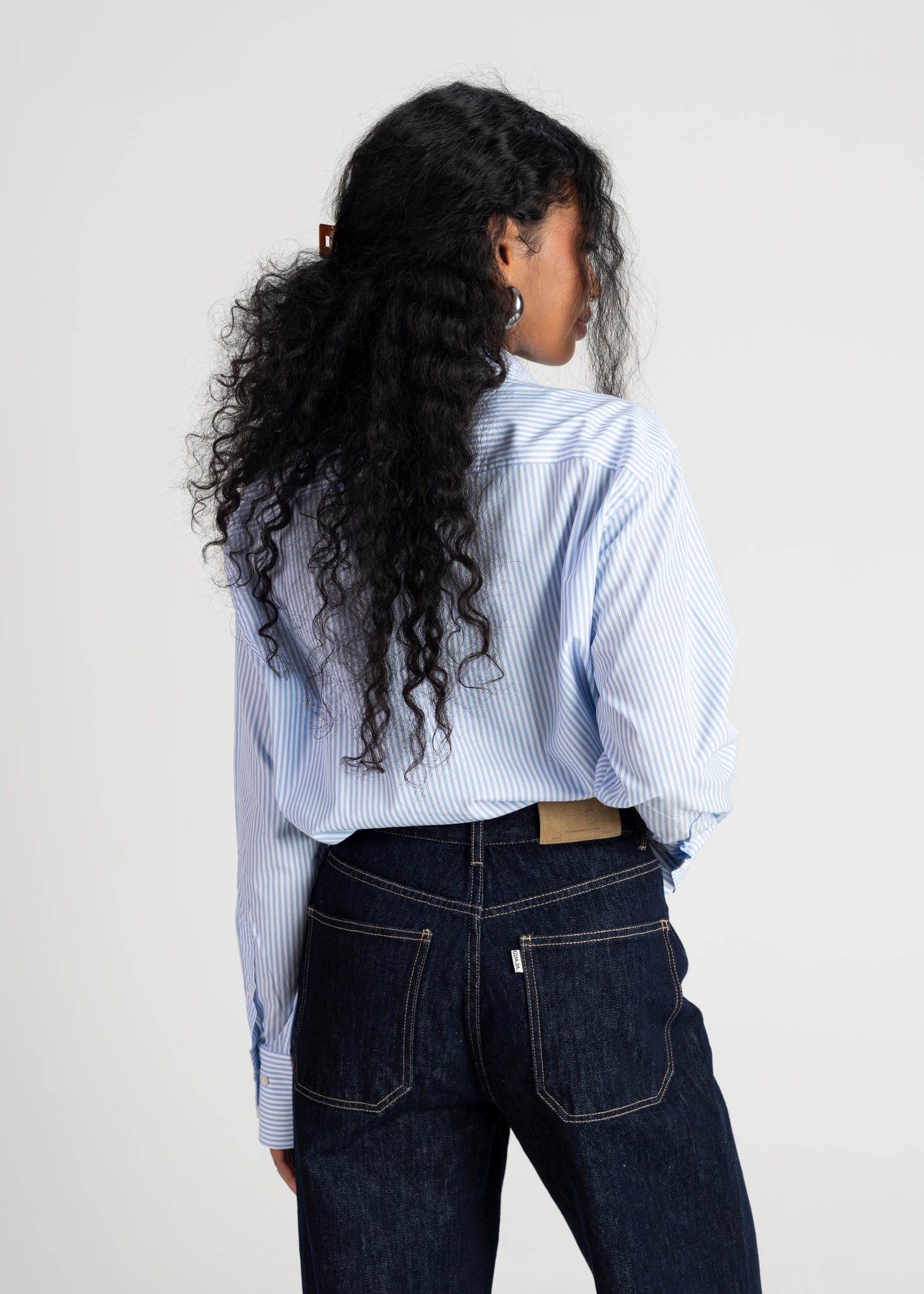 The Boyfriend Oversized Shirt - Blue & White Stripes