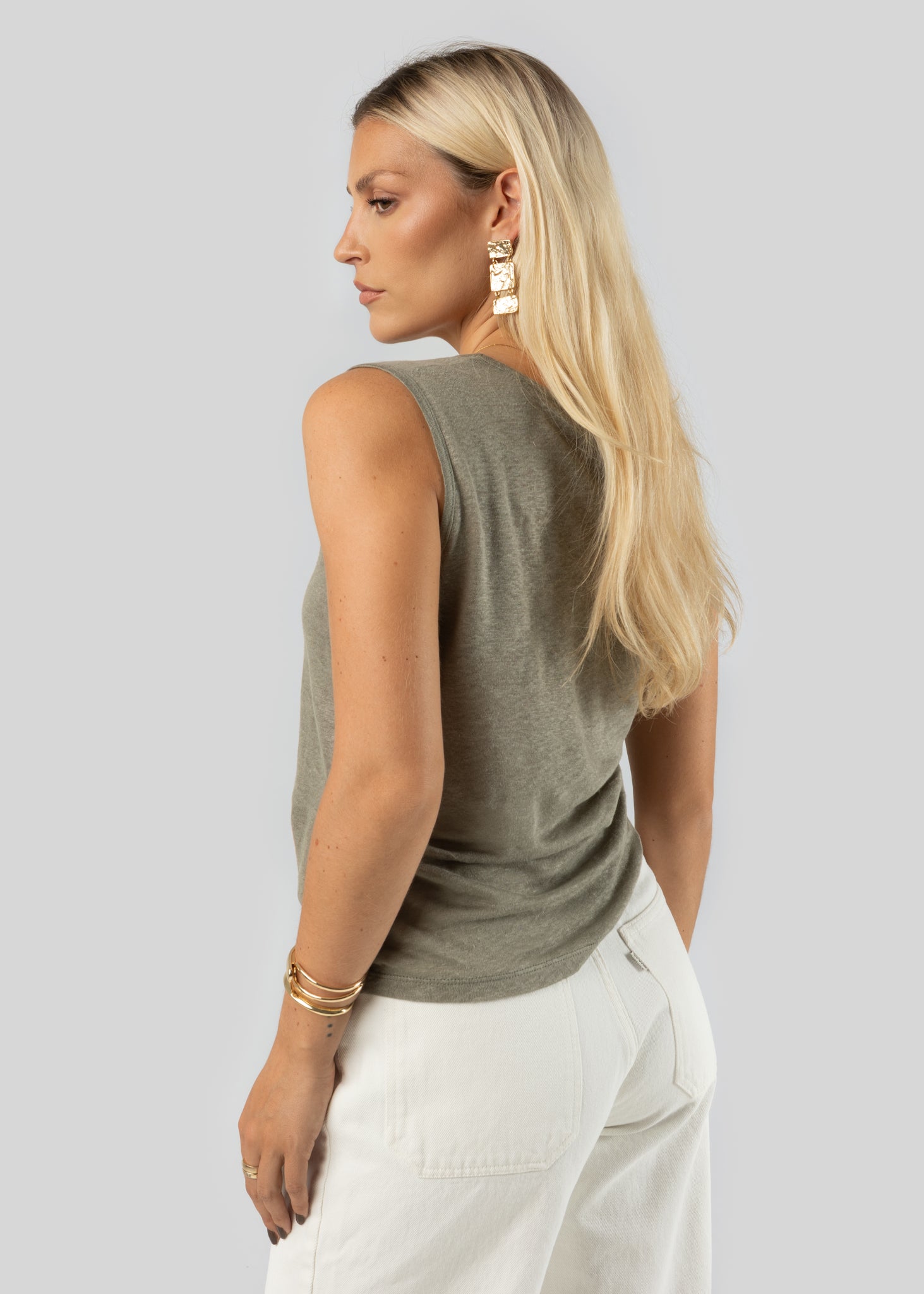 Linen Tank Top - Green
