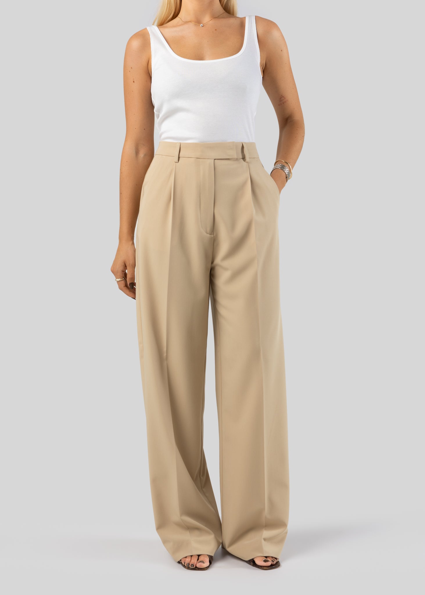 Jagger Tailored Trousers - Beige