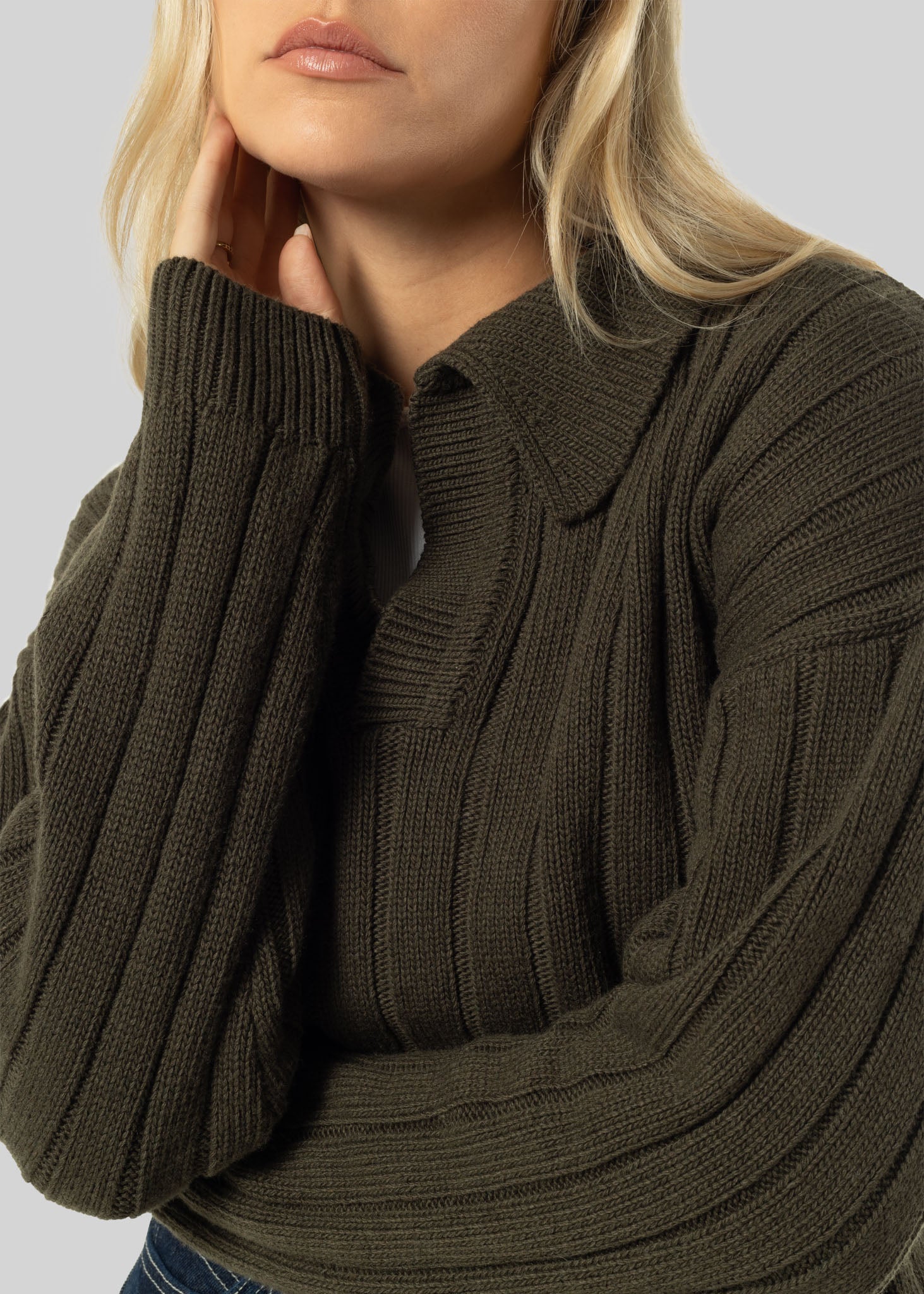 Henry Wool & Cashmere Sweater - Olive Green