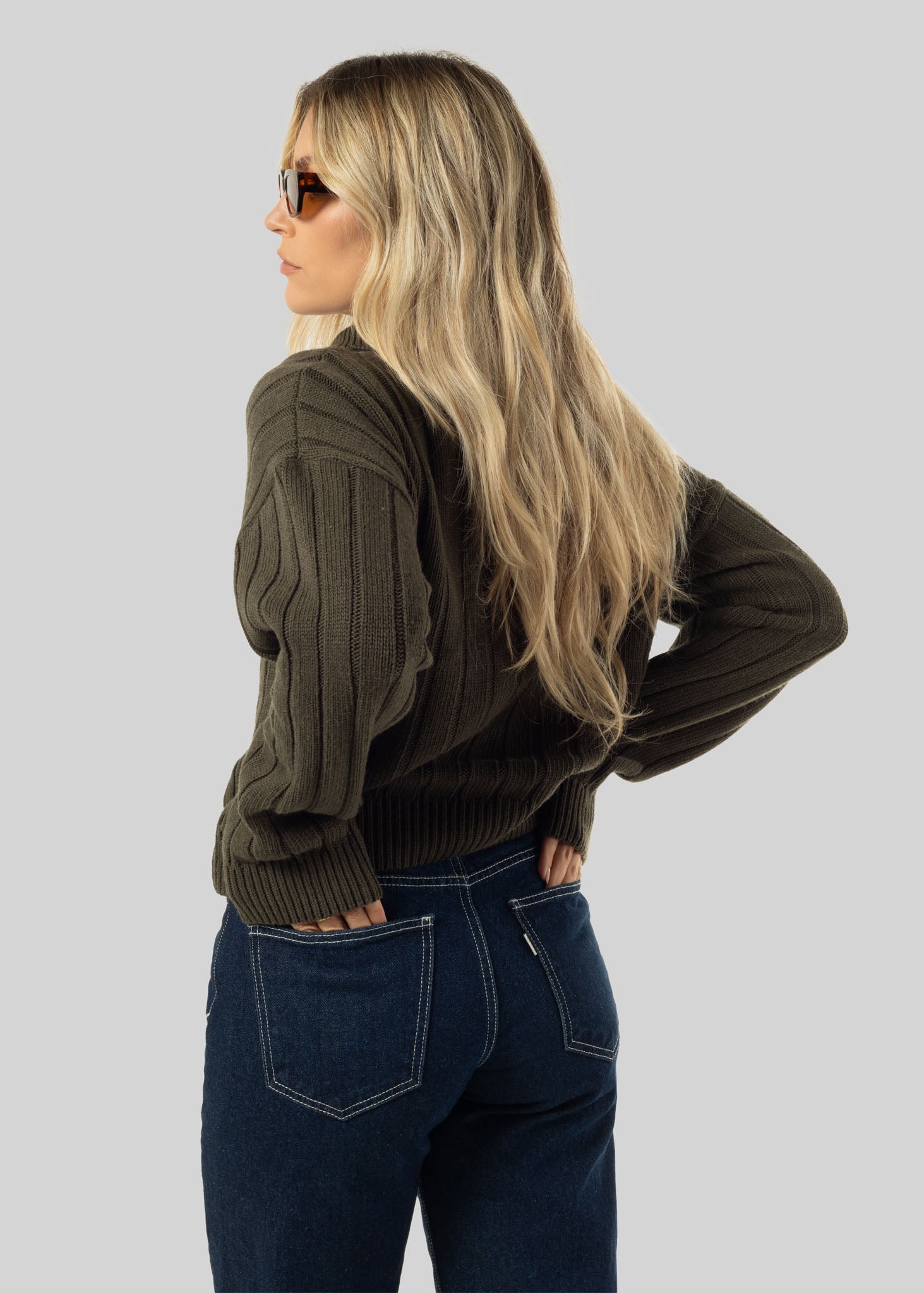 Henry Wool & Cashmere Sweater - Olive Green