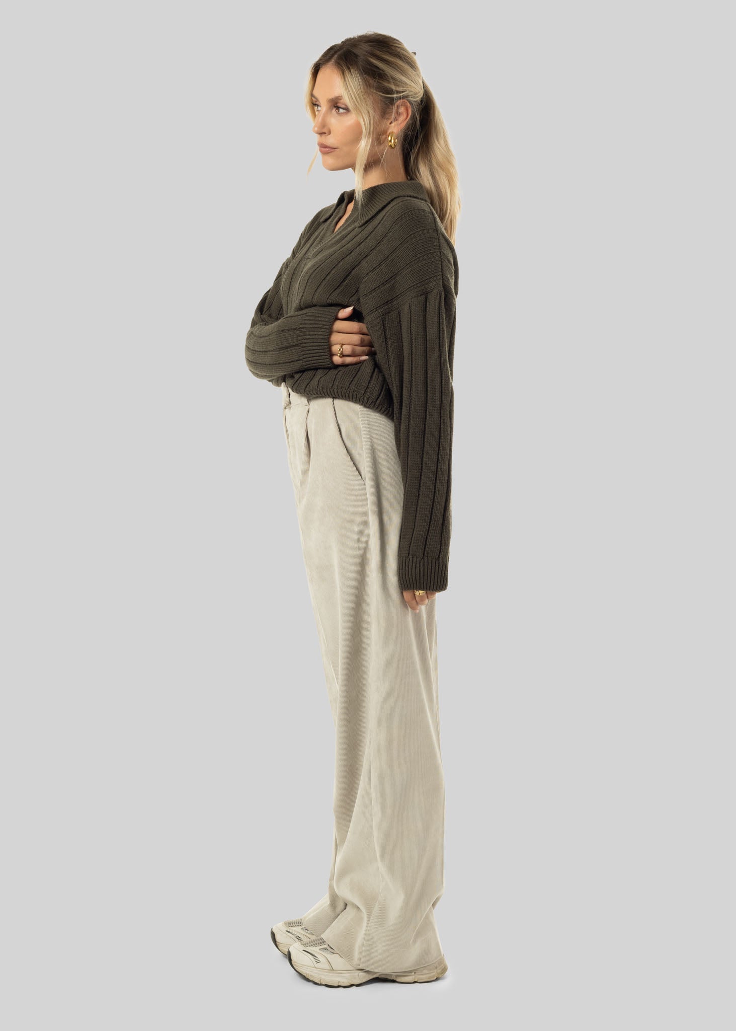 Henry Wool & Cashmere Sweater - Olive Green