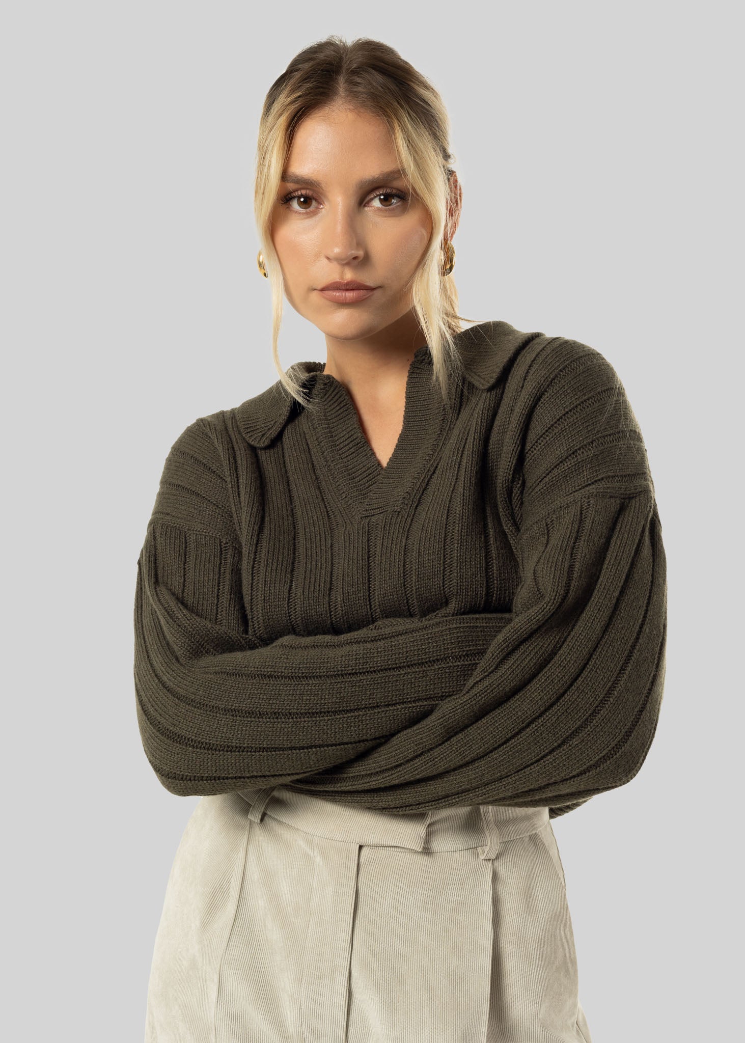 Henry Wool & Cashmere Sweater - Olive Green