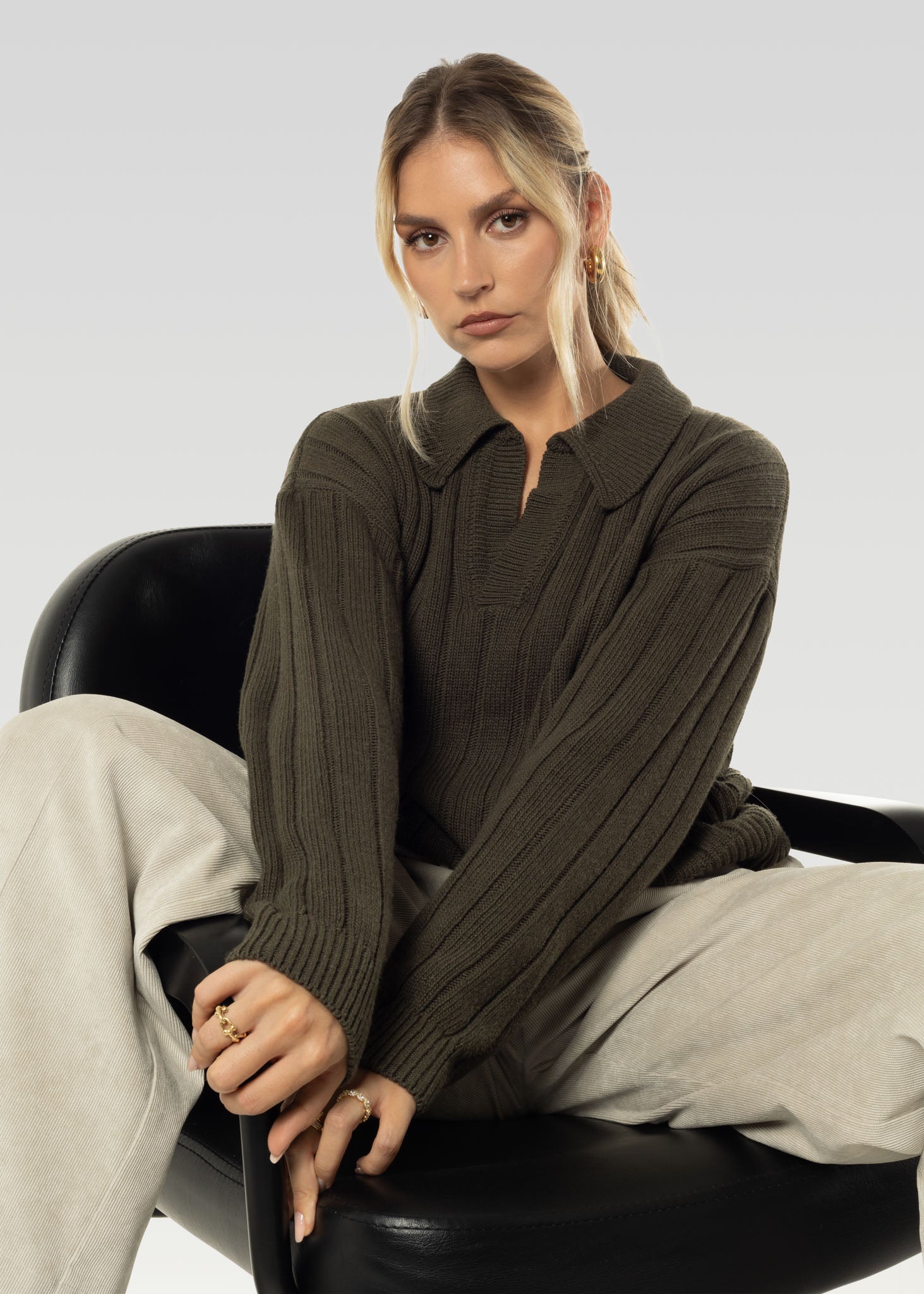 Henry Wool & Cashmere Sweater - Olive Green