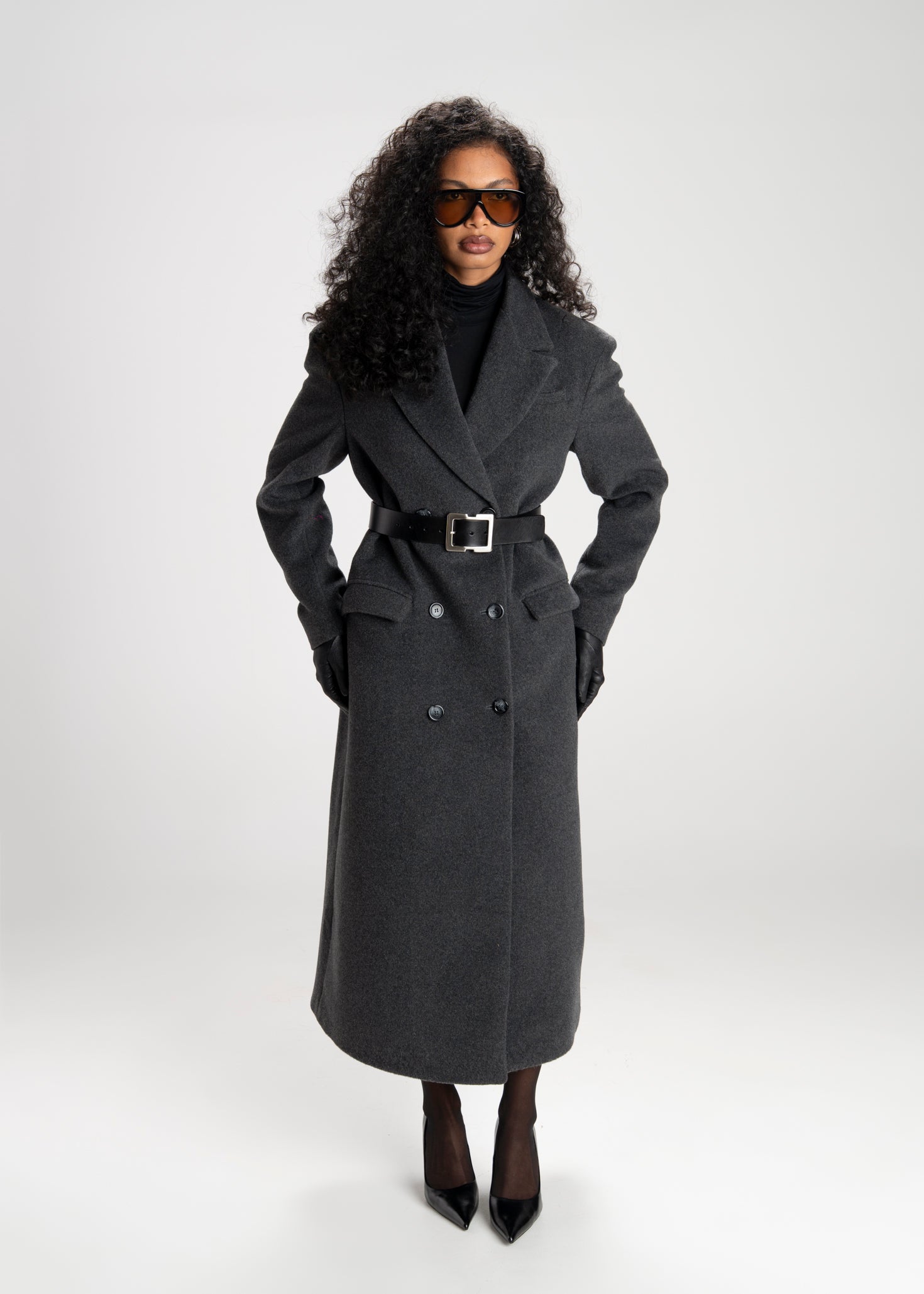 Brabus Maxi Wool Oversized Coat - Charcoal