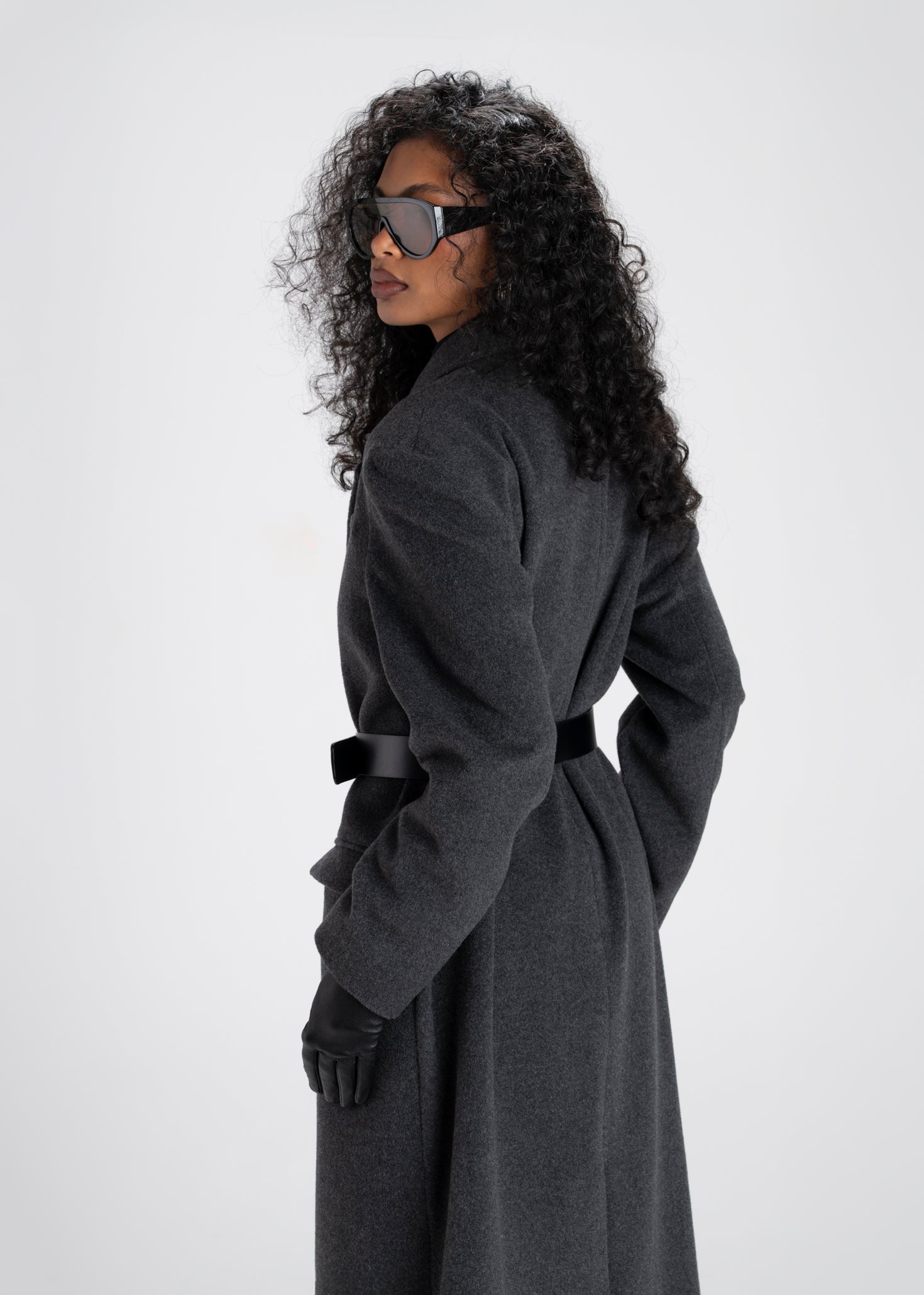 Brabus Maxi Wool Oversized Coat - Charcoal