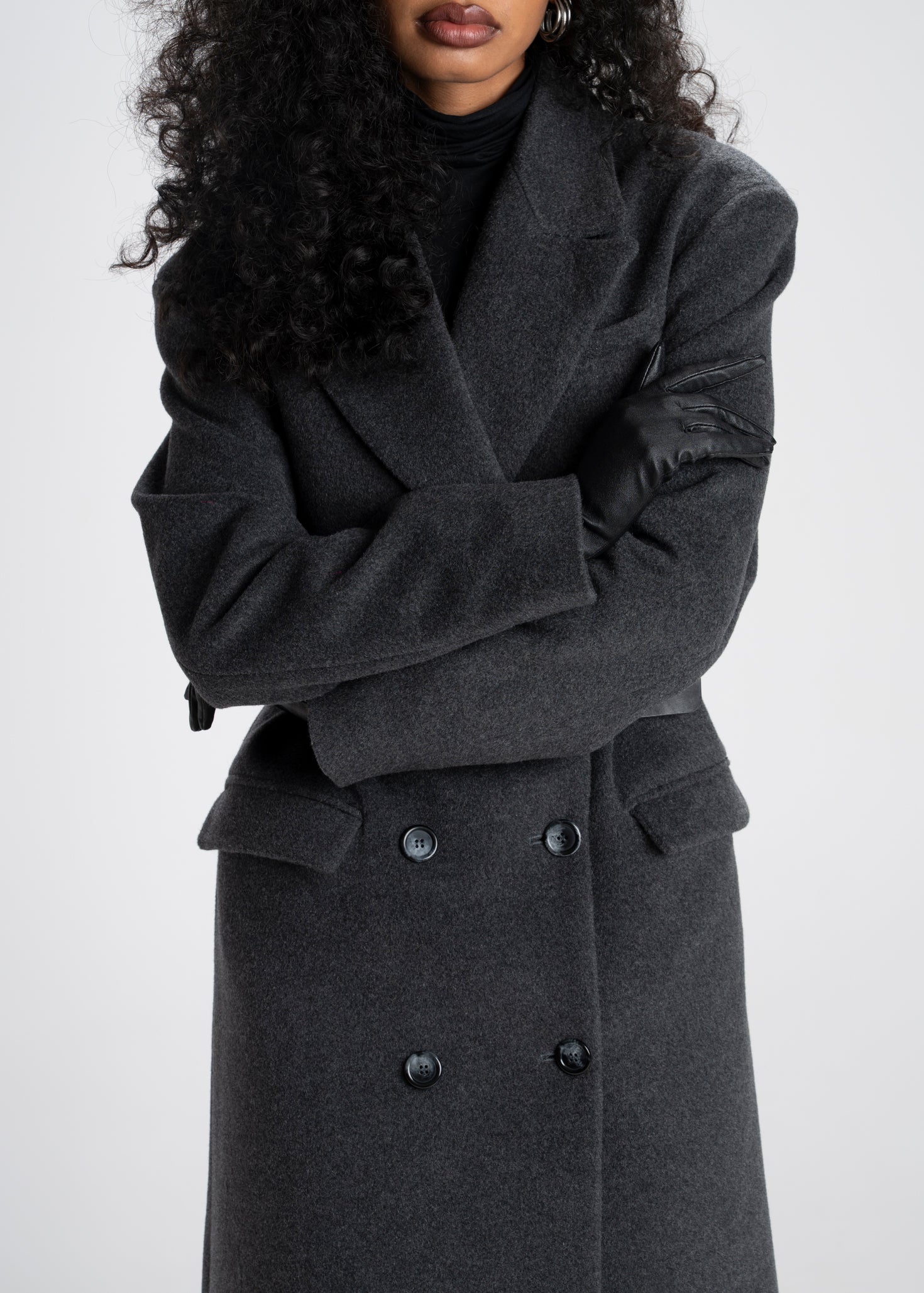 Brabus Maxi Wool Oversized Coat - Charcoal