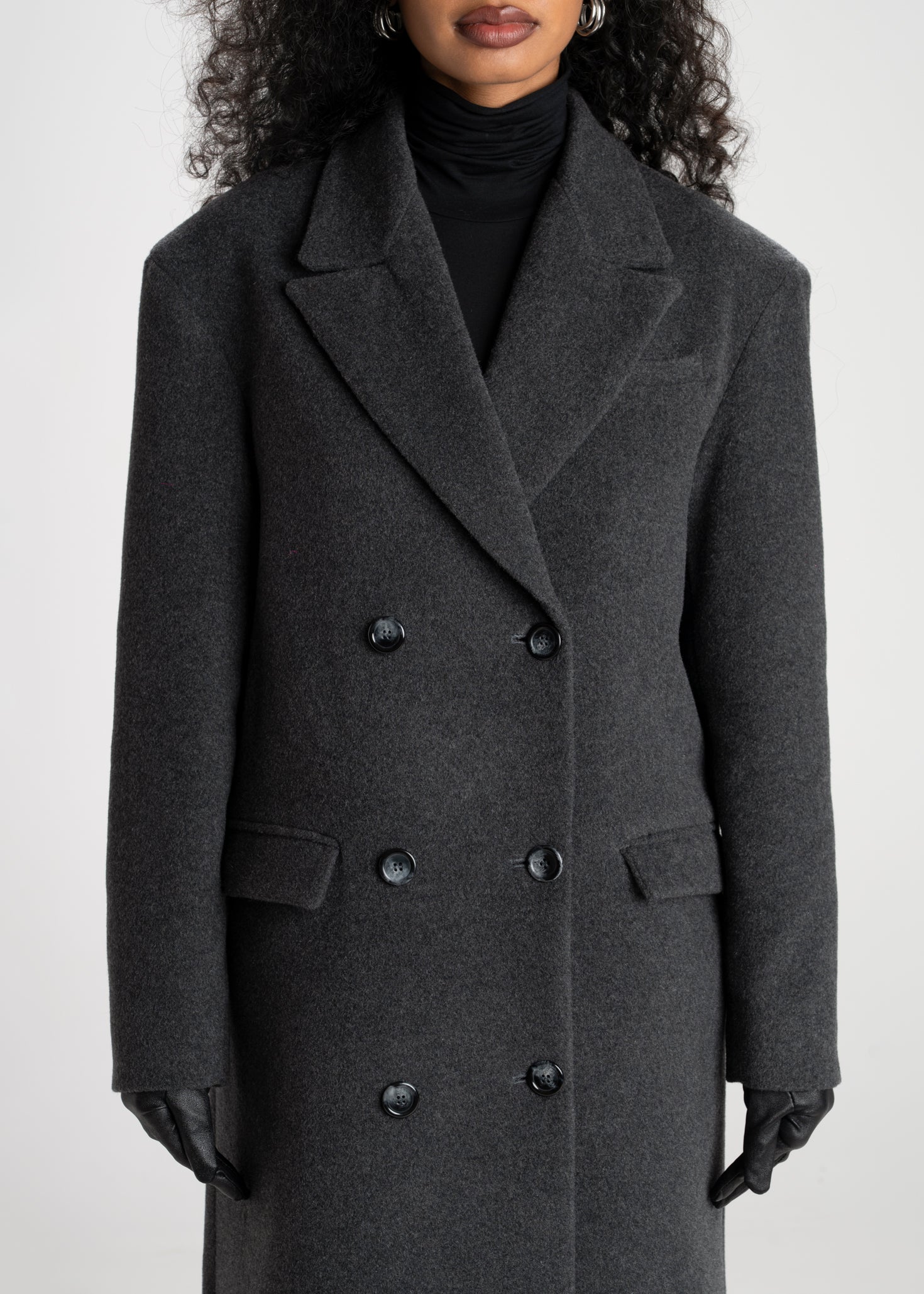 Brabus Maxi Wool Oversized Coat - Charcoal