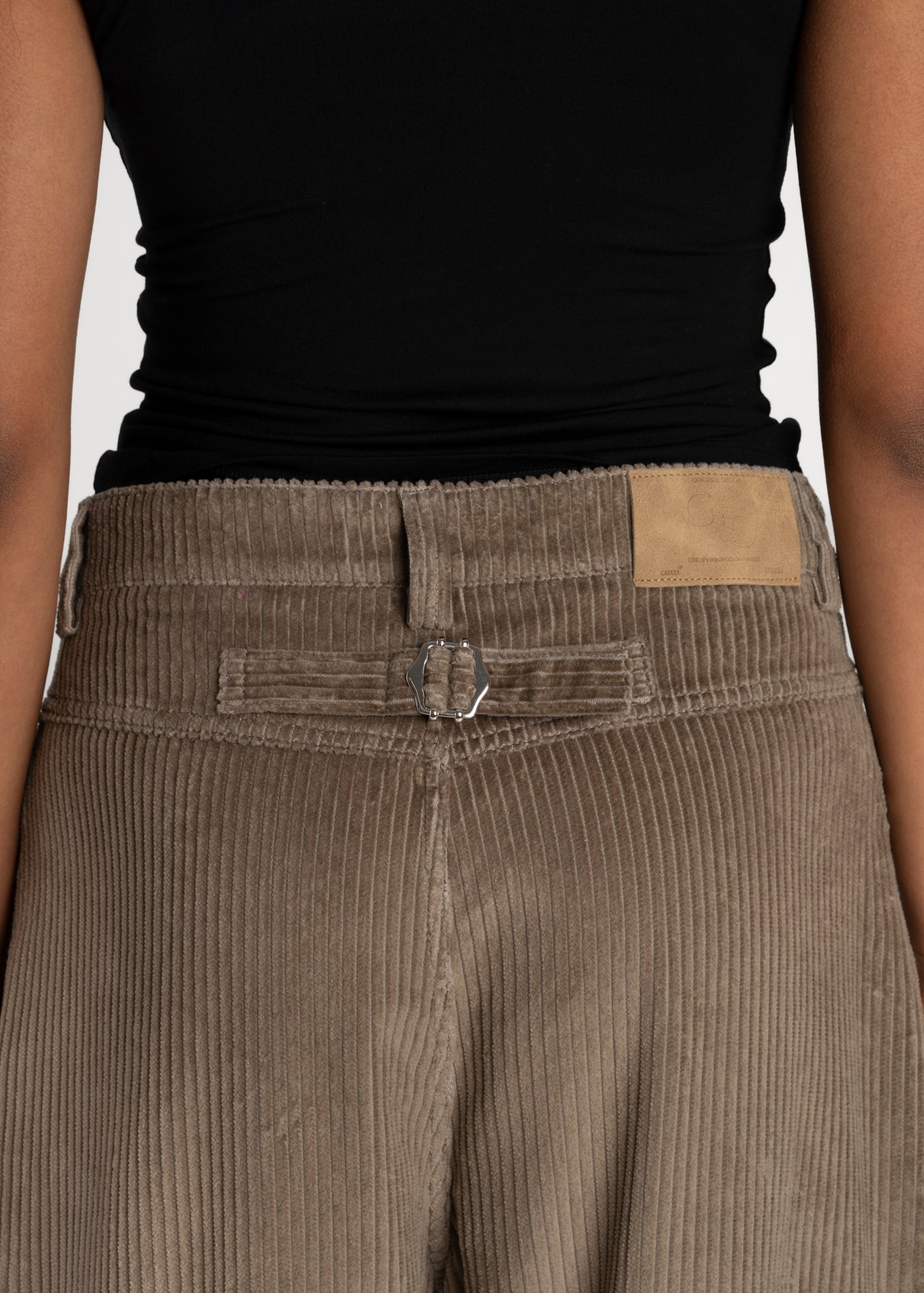 Ava Corduroy Barrel Trousers - Taupe