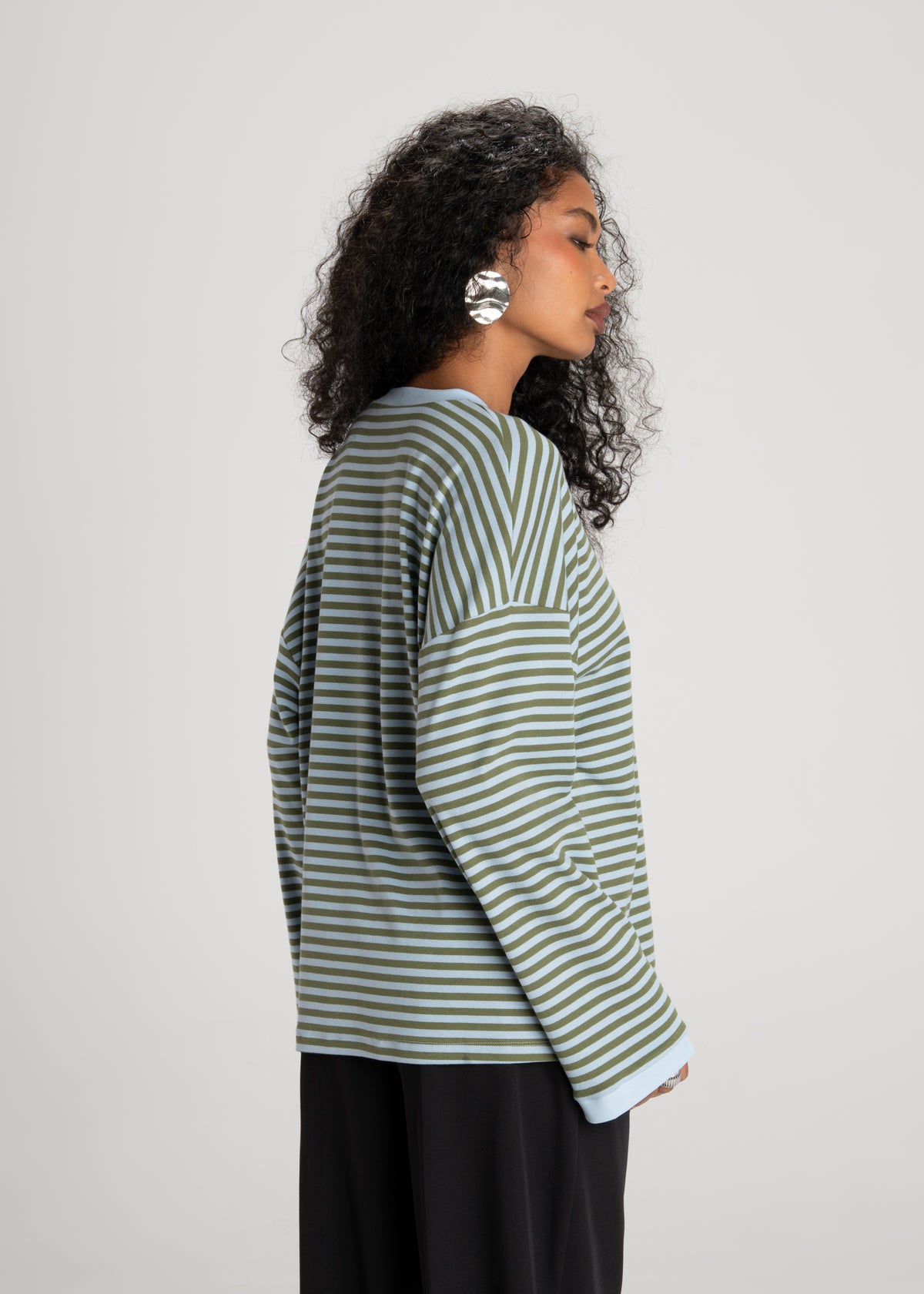Atlas Oversized Striped Sweater - Green & Blue