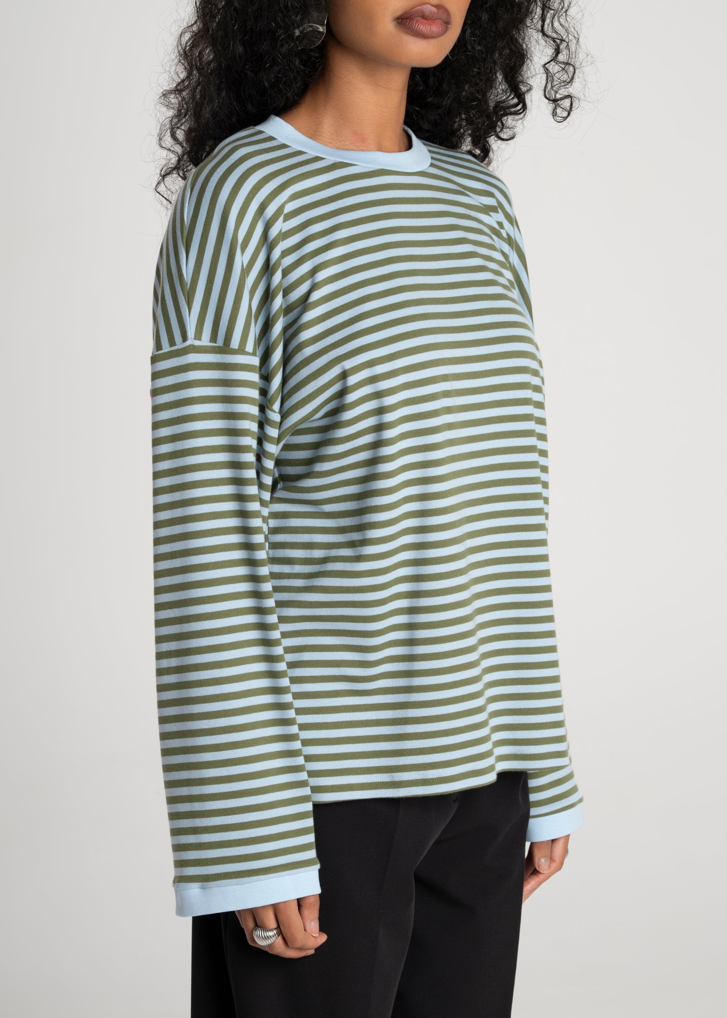 Atlas Oversized Striped Sweater - Green & Blue